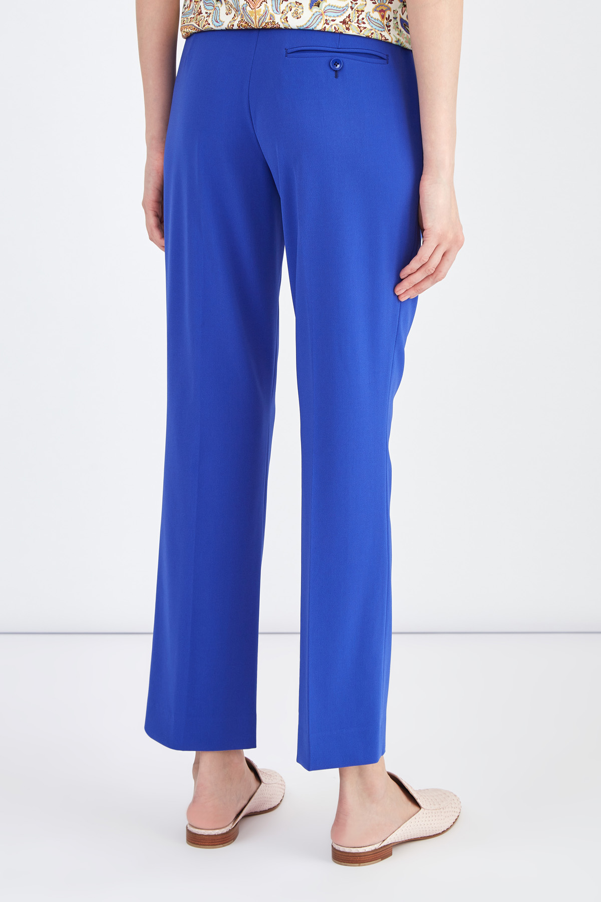 Яркие брюки укороченного кроя с карманами ETRO, цвет синий, размер 46;44 - фото 4