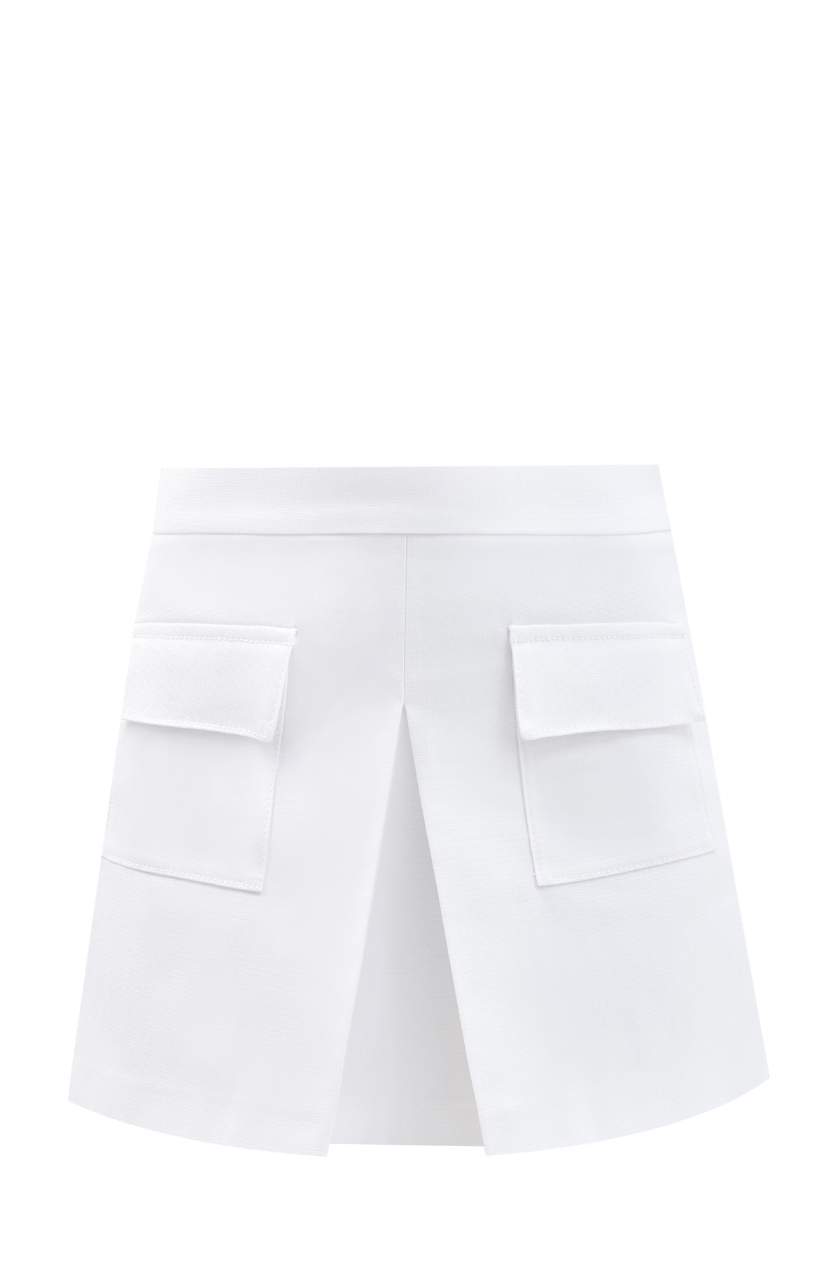 Расклешенные шорты из плотного хлопка с накладными карманами REDVALENTINO, цвет белый, размер M