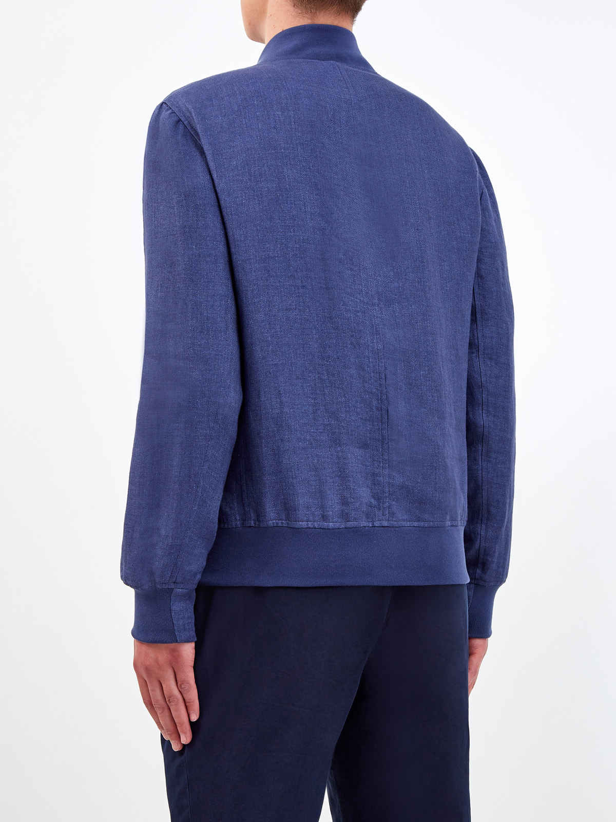Легкая куртка из льняного твила делаве BRUNELLO CUCINELLI, цвет синий, размер 50;52;54;56;48 - фото 4