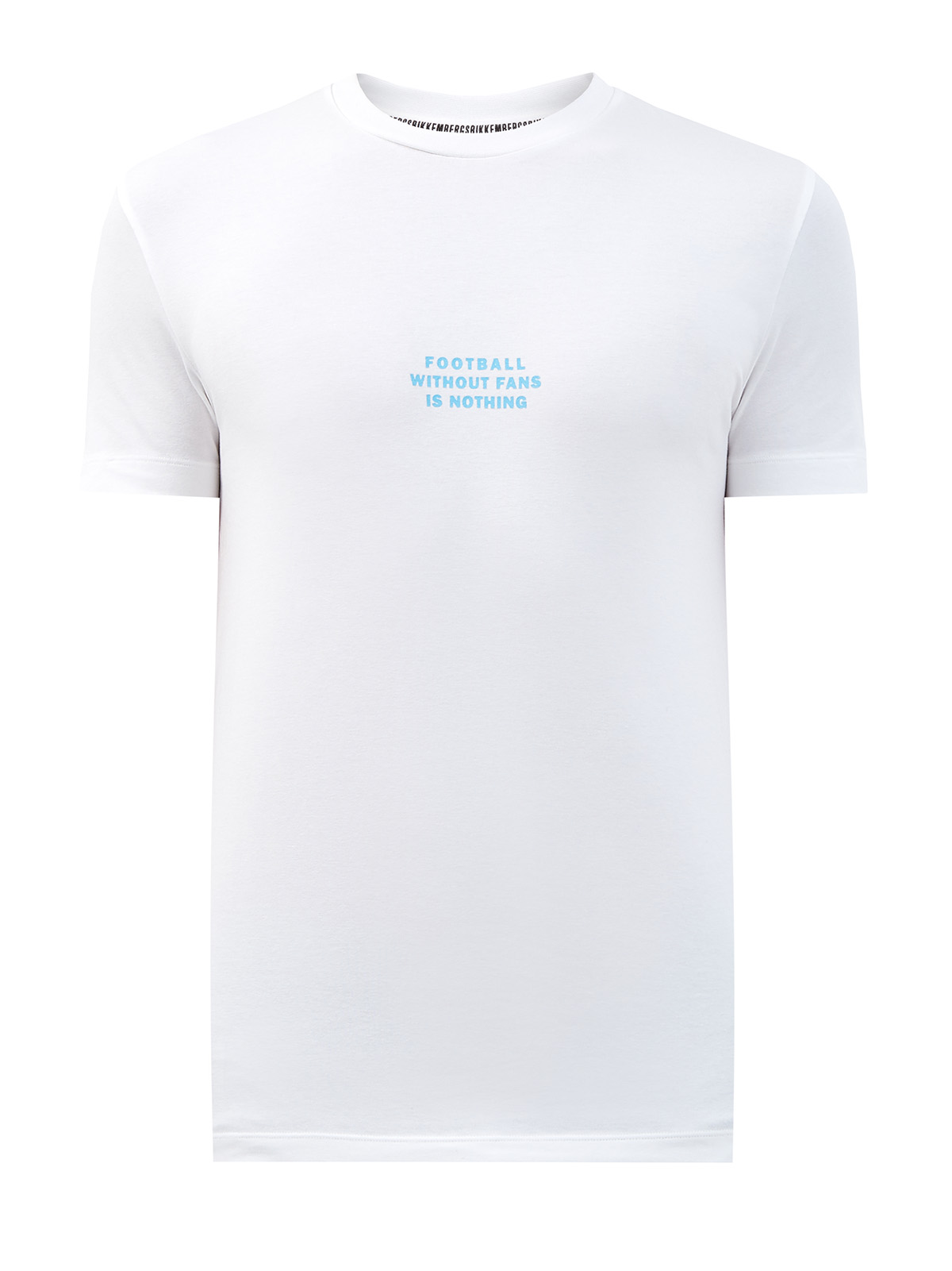 Однотонная футболка с макро-принтом на спинке BIKKEMBERGS белого цвета