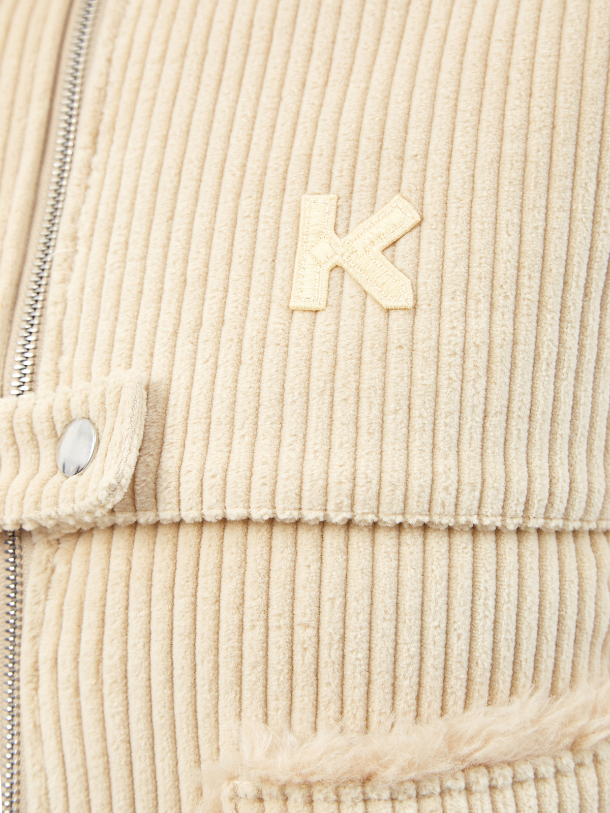 Куртка-бомбер из фактурного вельвета с объемными карманами KENZO, цвет бежевый, размер 2XS;XS;S - фото 5