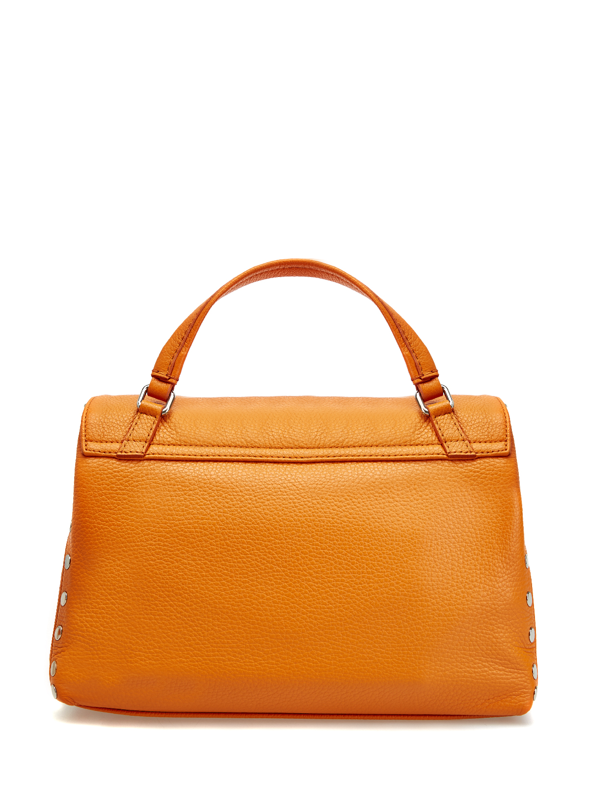 Кожаная сумка Postina с двойной застежкой и литыми заклепками ZANELLATO, цвет оранжевый, размер 44;42 - фото 5
