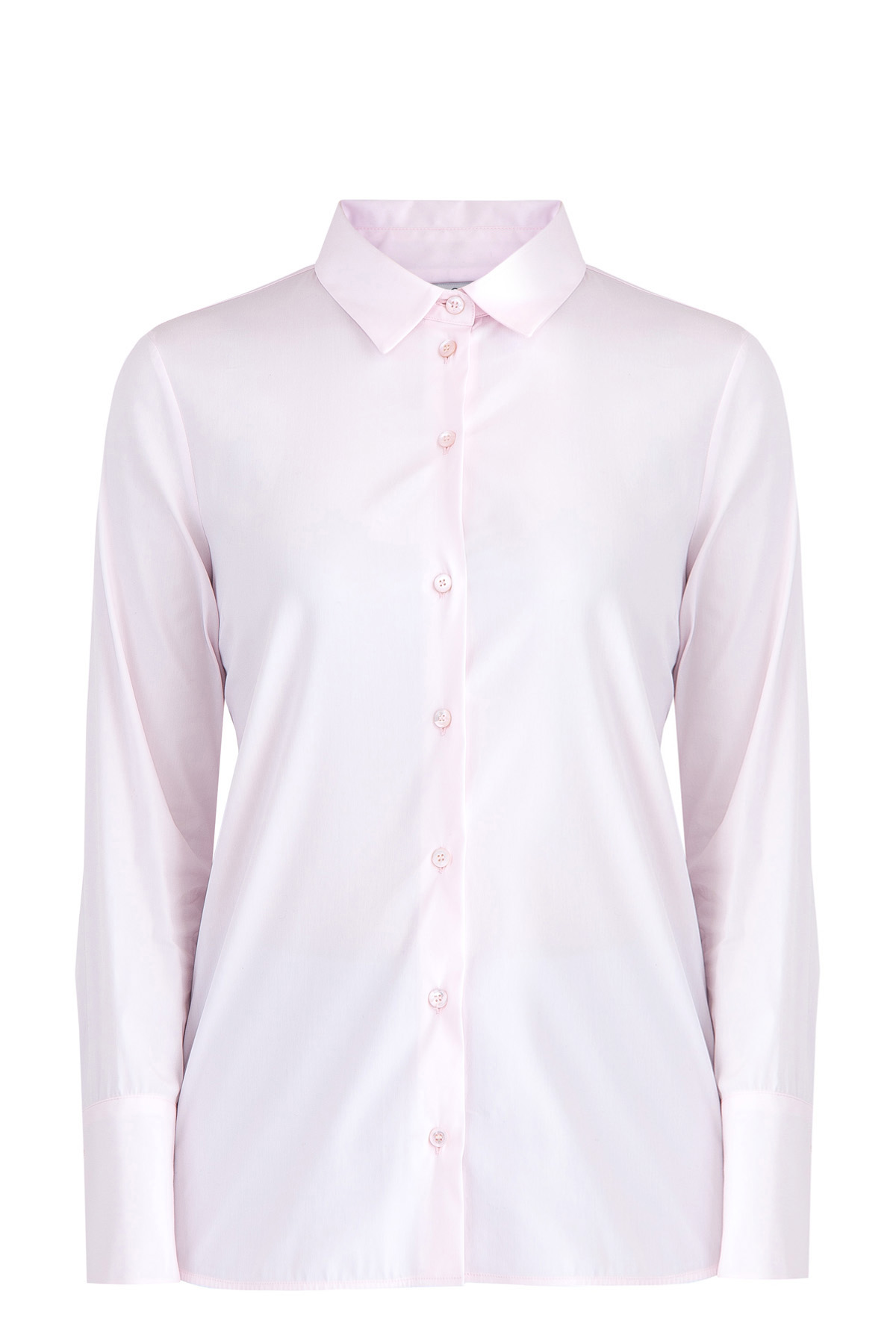 Классическая рубашка приталенного кроя с отложным итальянским воротом MAISON ULLENS, цвет розовый, размер 36 - фото 1