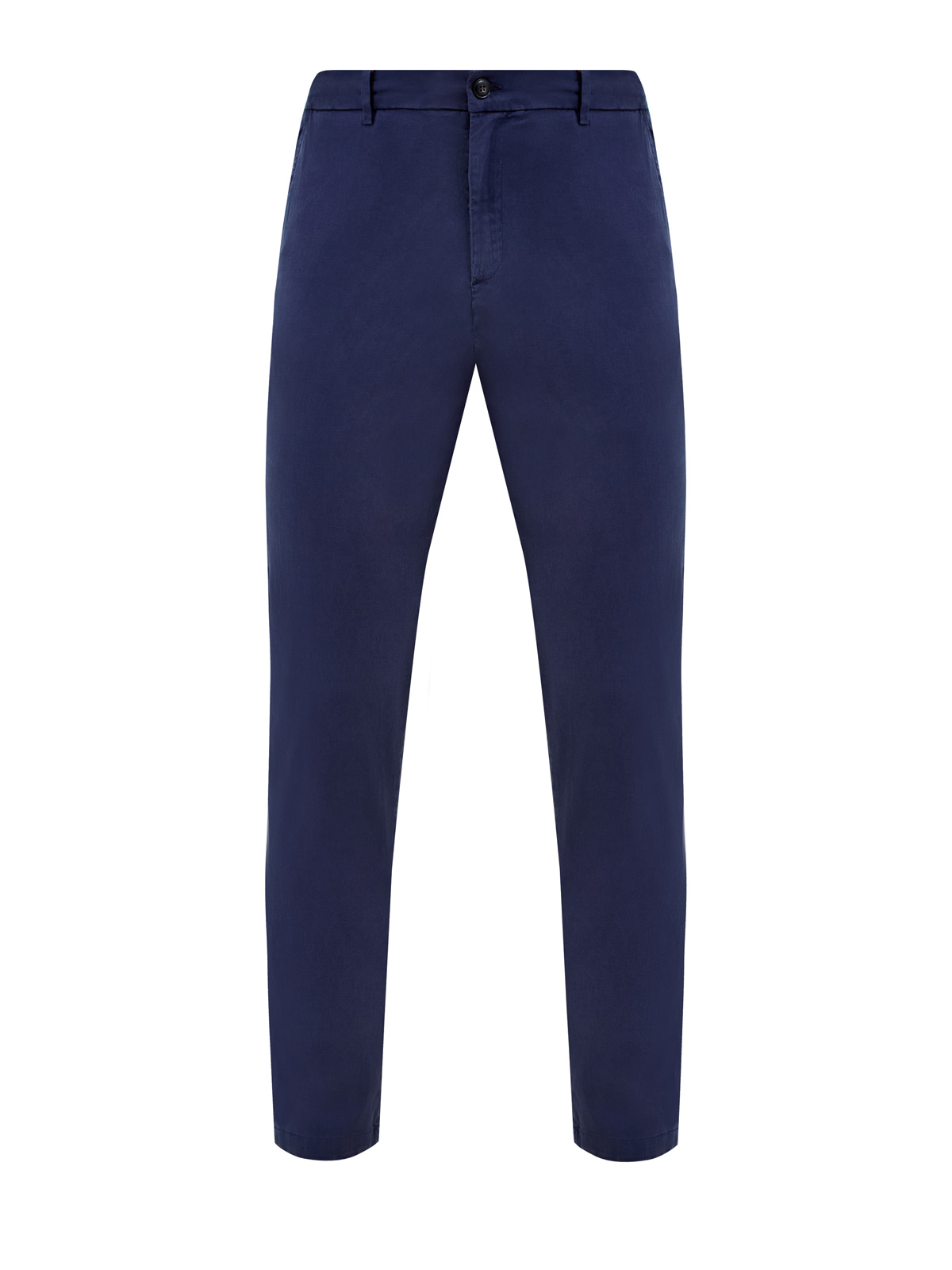 Однотонные брюки в стиле casual из лиоцелла и хлопка CANALI, цвет синий, размер 48;50;52;56 - фото 1