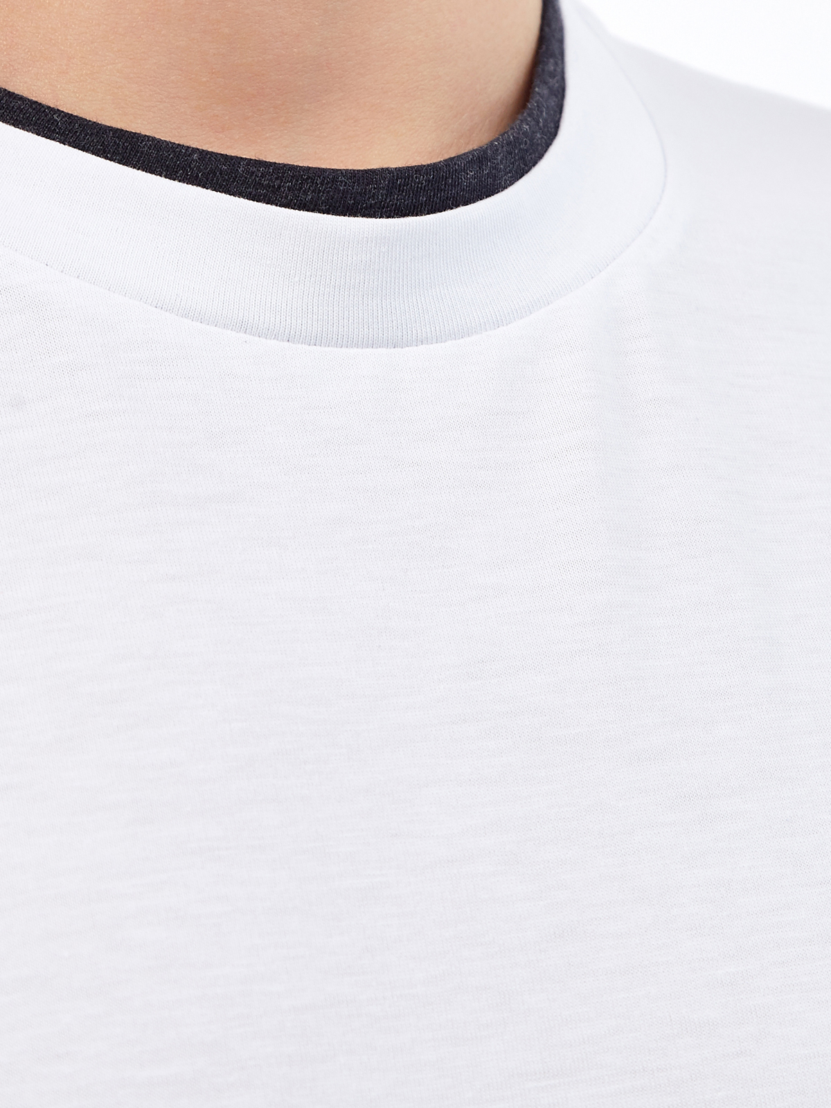Базовая футболка из джерси с контрастной отделкой PESERICO, цвет белый, размер 46;50;52;54;56;60;48 - фото 5