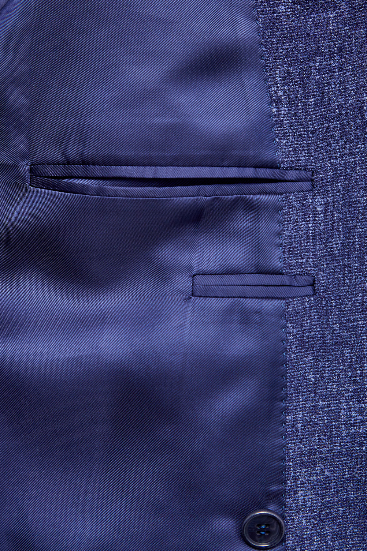 Двубортный пиджак из шерсти и льна с фигурными лацканами CANALI, цвет синий, размер 48;50;54 - фото 8