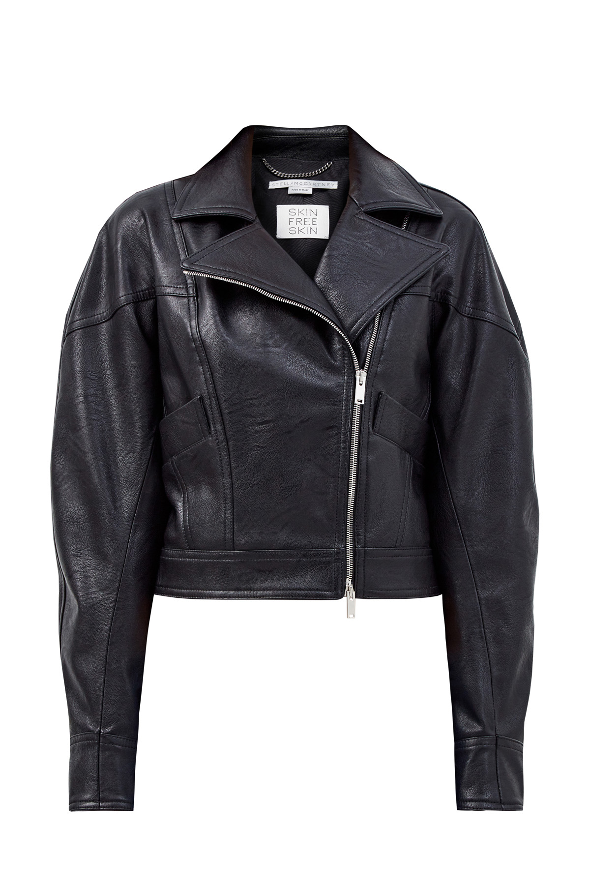 Байкерская куртка Skin Free Skin с объемными рукавами STELLA McCARTNEY черного цвета