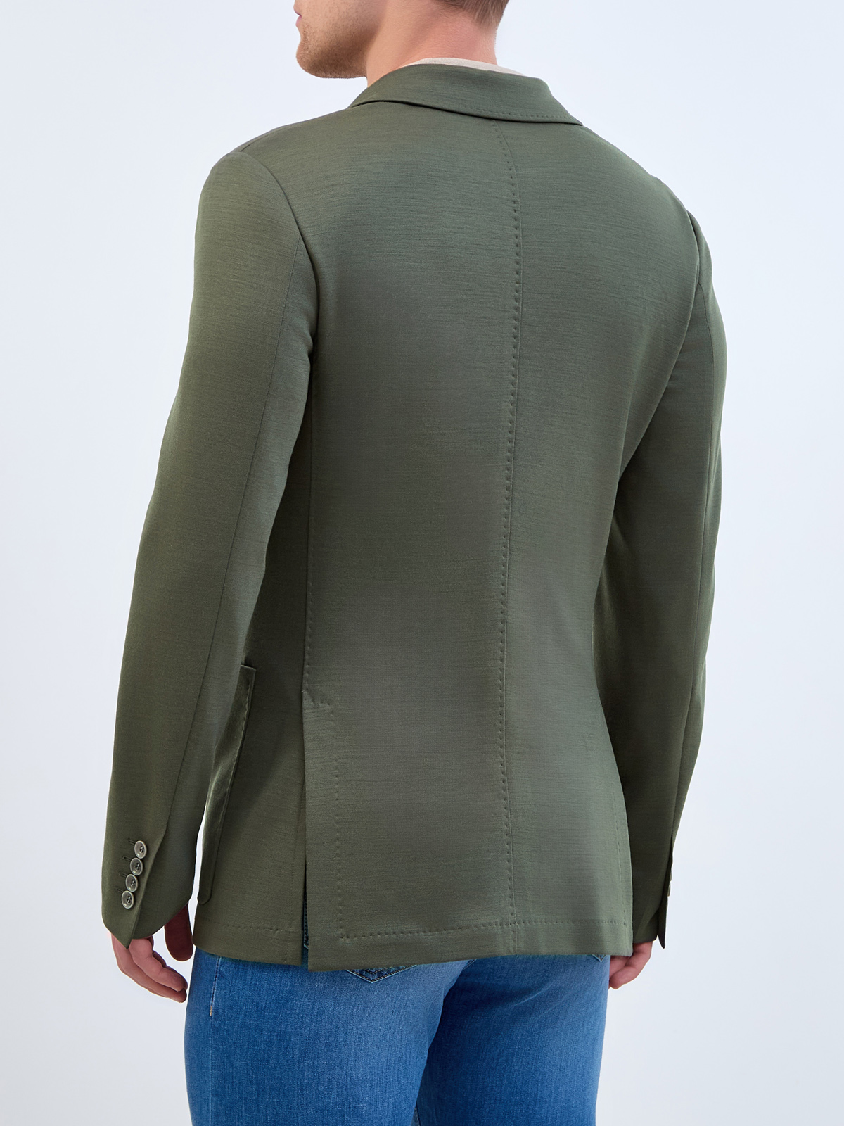 Блейзер в стиле sprezzatura из гладкой шерстяной ткани CANALI, цвет зеленый, размер 50;52;54;56 - фото 4