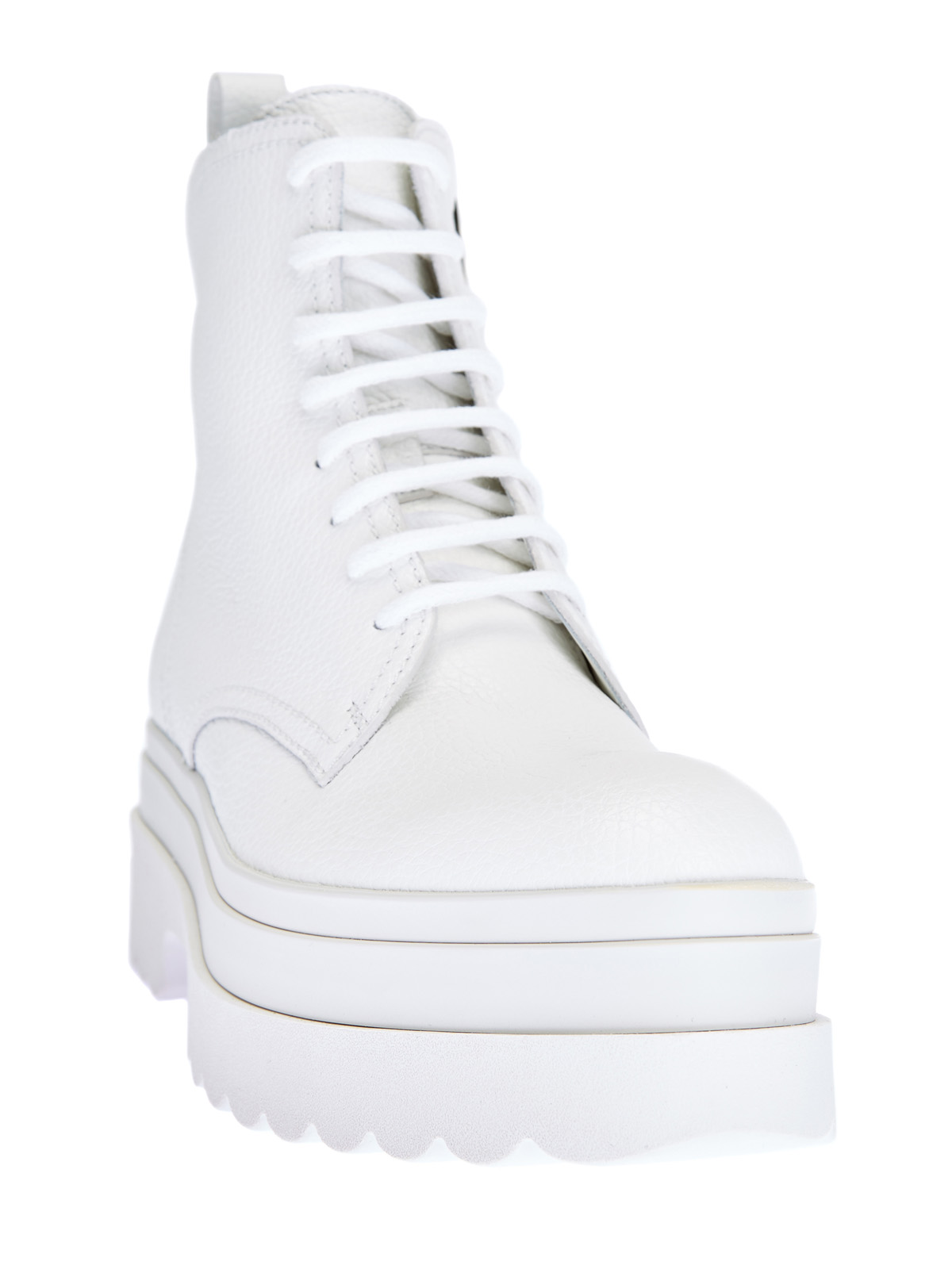 Высокие ботинки в стиле милитари из телячьей кожи REDVALENTINO, цвет белый, размер 38;39;40 - фото 2