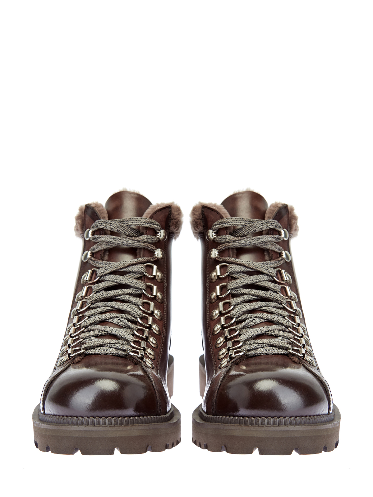 Ботинки из окрашенной вручную кожи с меховой отделкой ELEVENTY, цвет коричневый, размер 40;41;42;43;44 - фото 6