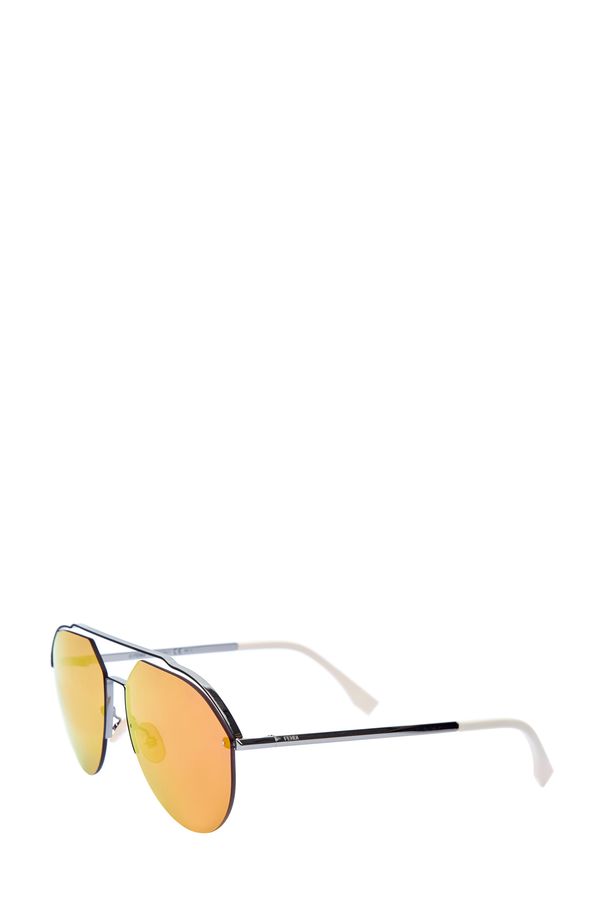 Очки-авиаторы в тонкой металлической оправе FENDI (sunglasses), цвет мульти, размер XS;S - фото 3