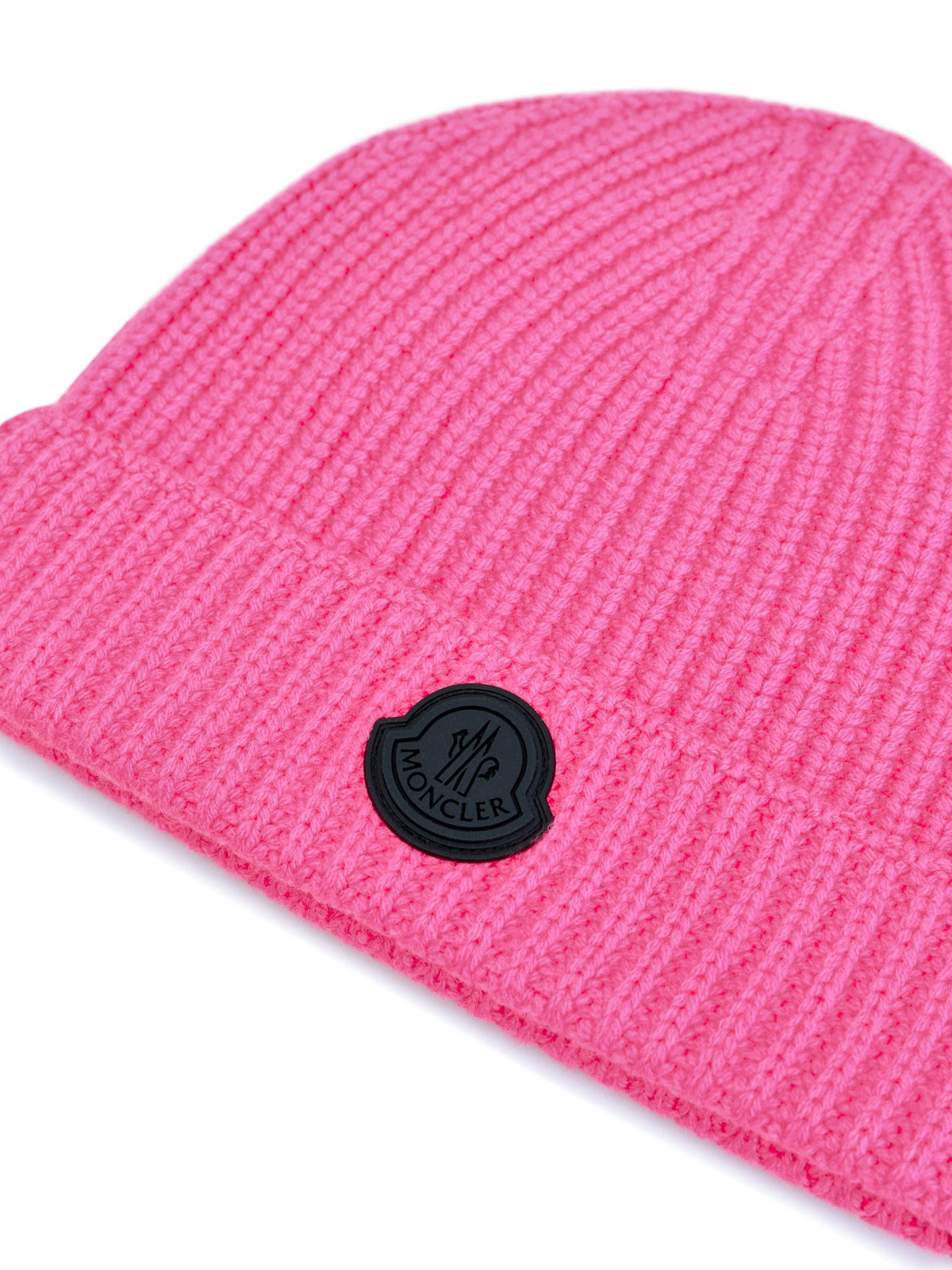 Яркая шапка из шерсти и кашемира с отворотом MONCLER, цвет розовый, размер 40.5;41;41.5;42;42.5;43;43.5;44 - фото 3