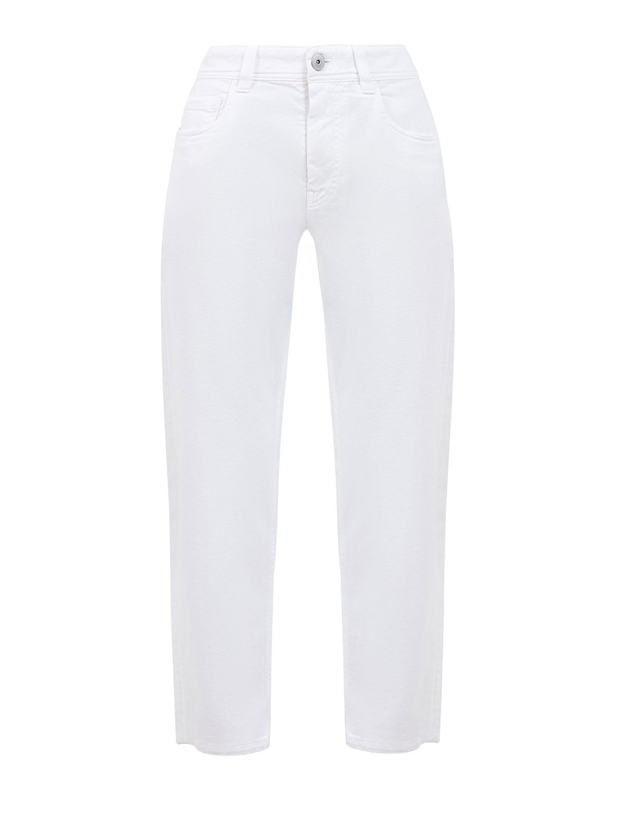 

Джинсы Baggy Tapered из комфортного денима с деталью Мониль, Белый, Джинсы Baggy Tapered из комфортного денима с деталью Мониль