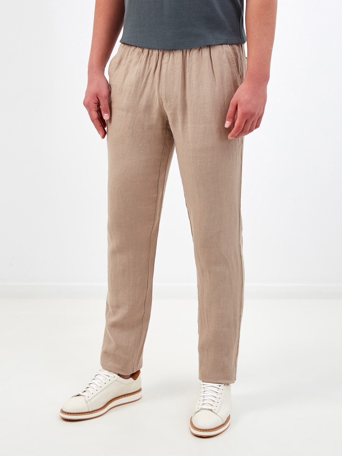 Льняные брюки в расслабленном стиле sprezzatura CUDGI, цвет бежевый, размер L;XL;2XL;4XL;5XL;M - фото 3