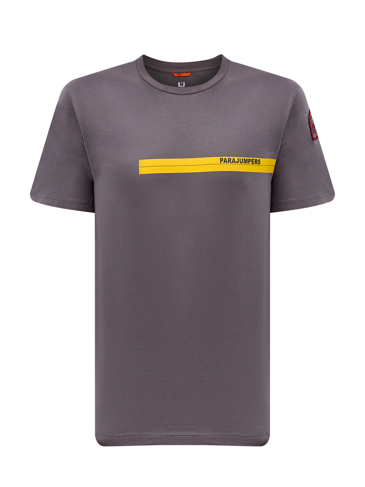 Хлопковая футболка Tape Tee с принтом и фирменной нашивкой PARAJUMPERS, цвет серый, размер M;L;XL - фото 1