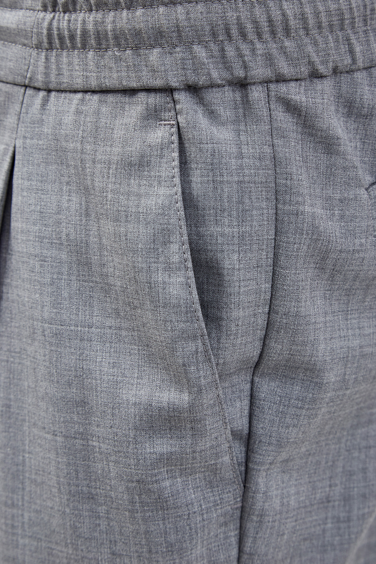 Шерстяные брюки в стиле casual BRUNELLO CUCINELLI, цвет серый, размер 48;50 - фото 5