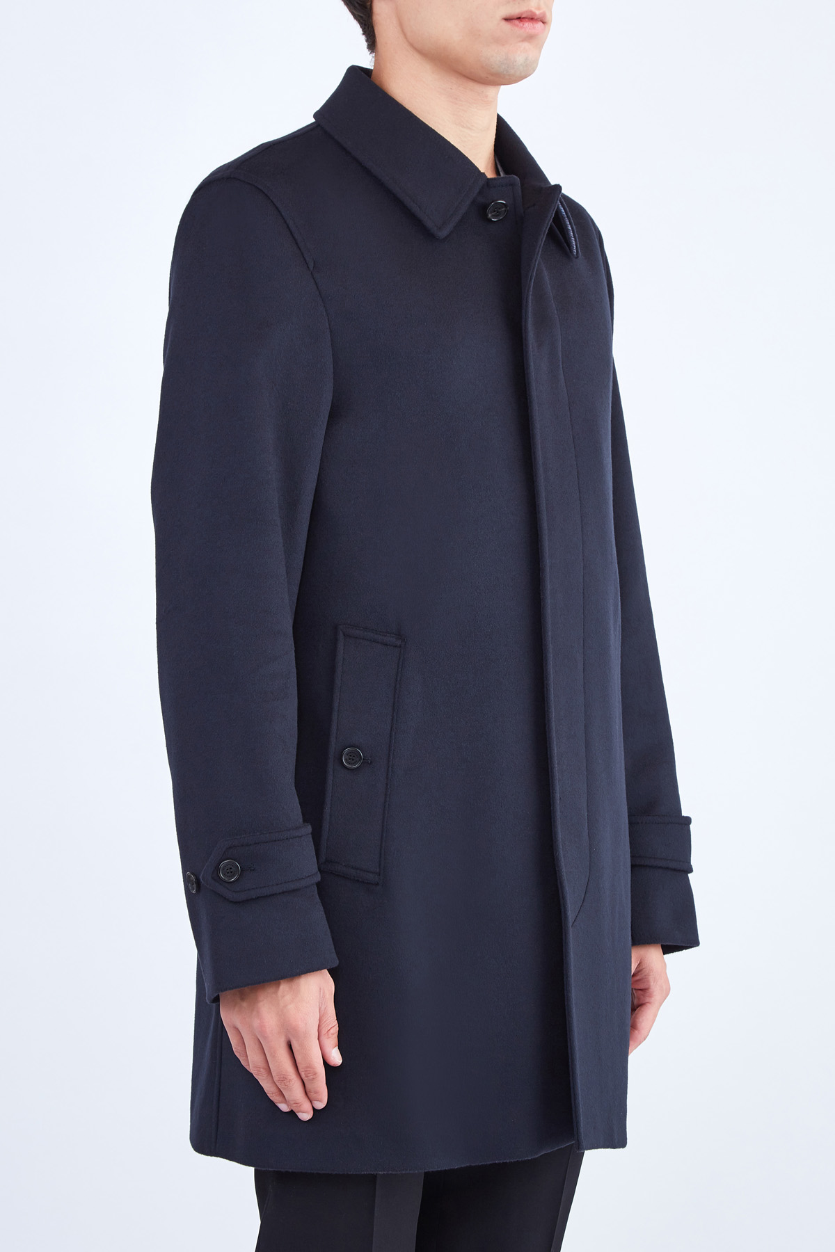 Классическое пальто из шерстяного драпа BURBERRY, цвет синий, размер M;L - фото 3