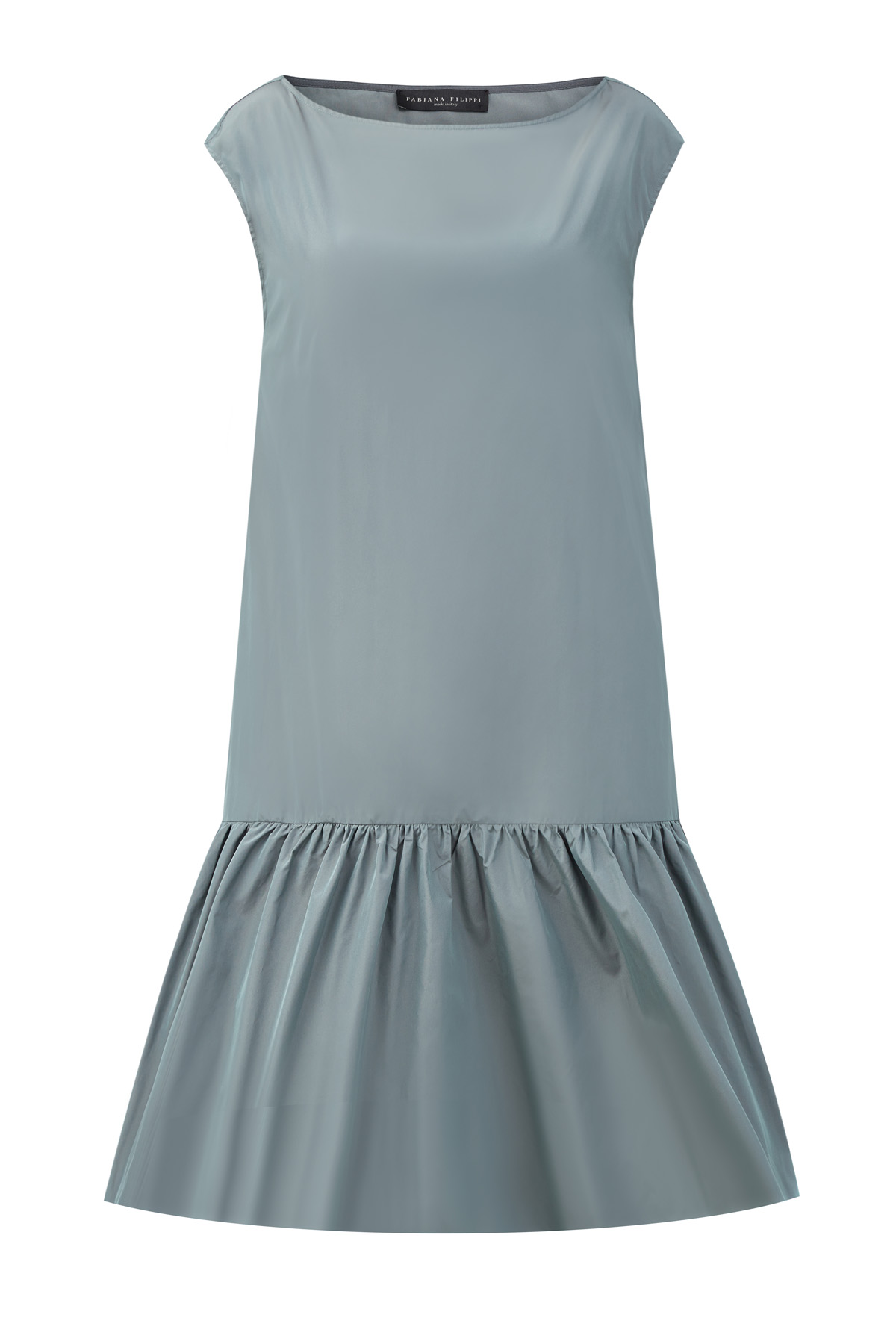 Платье из воздушной хлопковой тафты FABIANA FILIPPI, цвет серый, размер 38 - фото 1