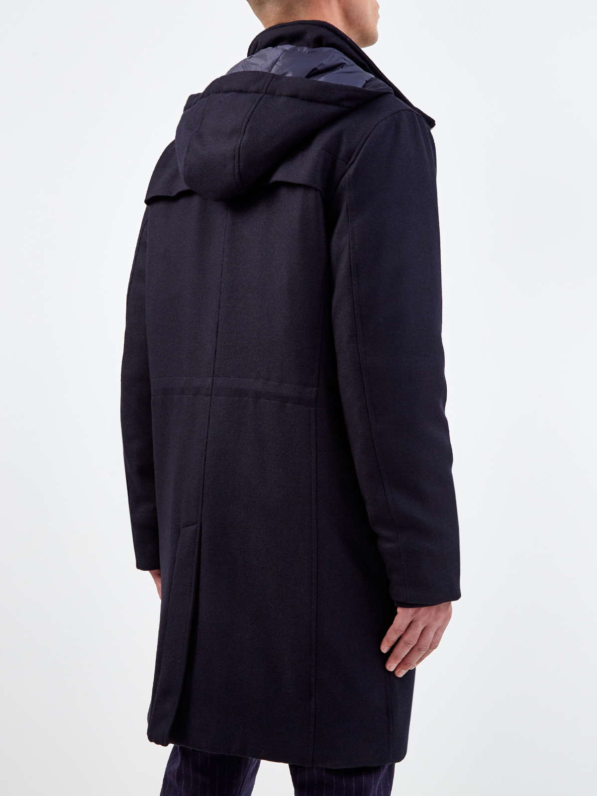Пальто в стиле casual из шерстяного габардина и кашемира ELEVENTY, цвет синий, размер 50;52 - фото 4