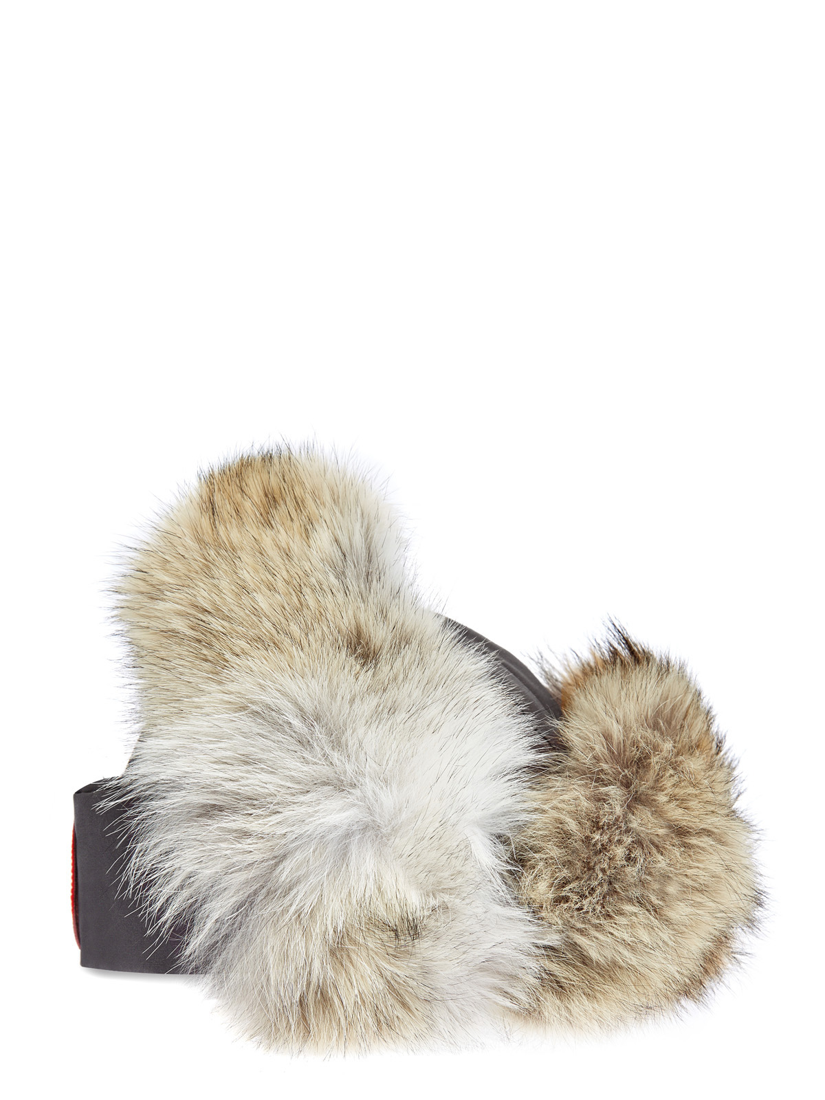 Утепленная шапка-трансформер с мехом койота CANADA GOOSE, цвет серый, размер L;S - фото 2