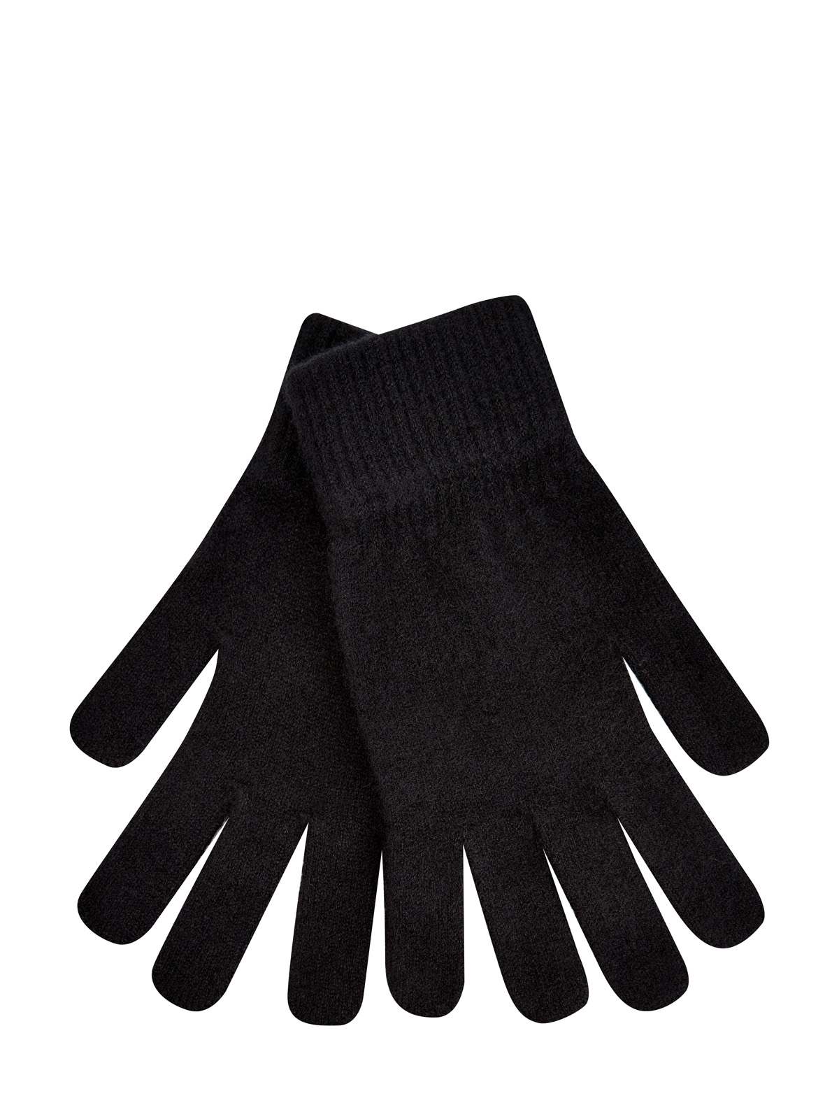 Перчатки из кашемира с манжетами в английскую резинку YVES SALOMON, цвет черный, размер 41;42;43.5;44;45