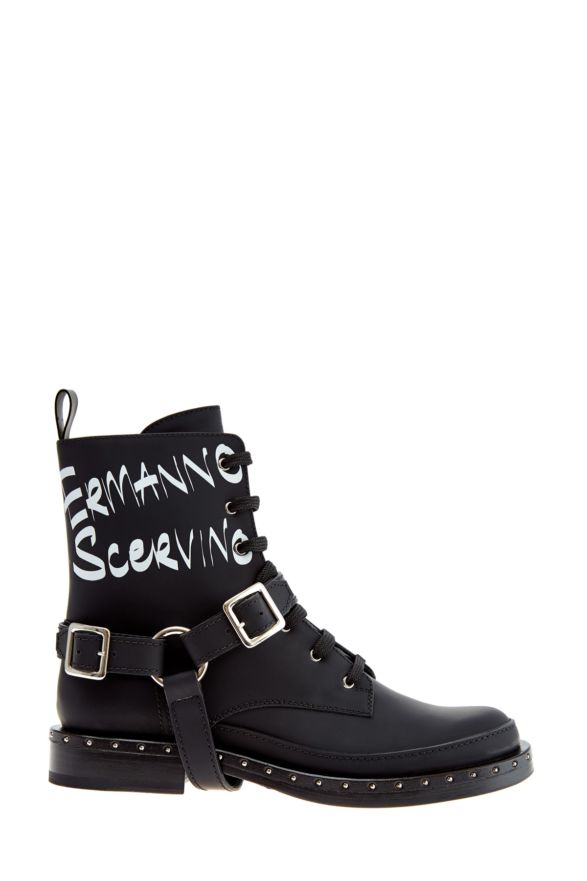 Водонепроницаемые кожаные ботинки с отделкой в стиле вестерн ERMANNO SCERVINO, цвет черный, размер 36;37 - фото 1
