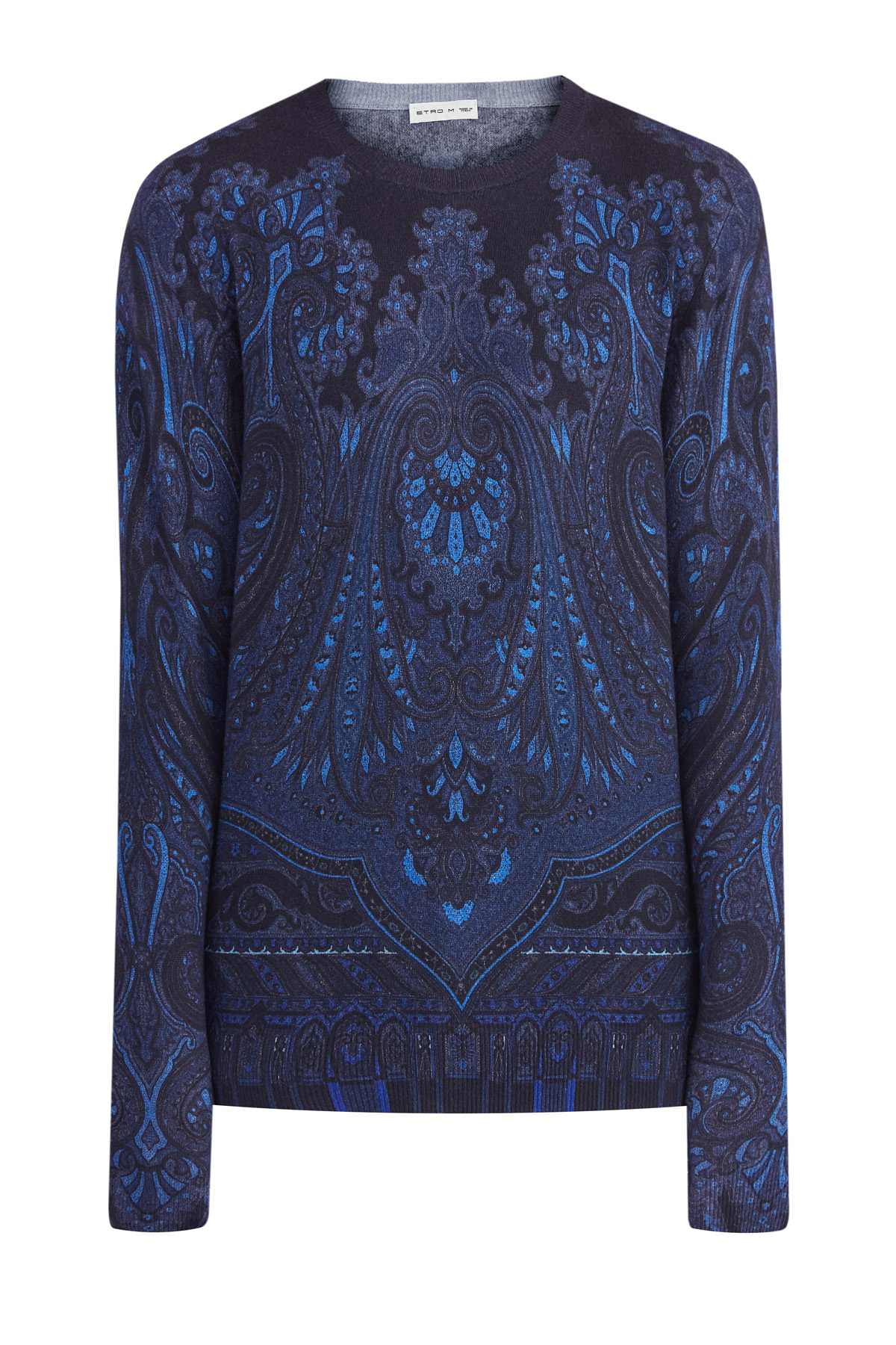 Джемпер из шерсти и кашемира с принтом пейсли ETRO, цвет синий, размер 46 - фото 1