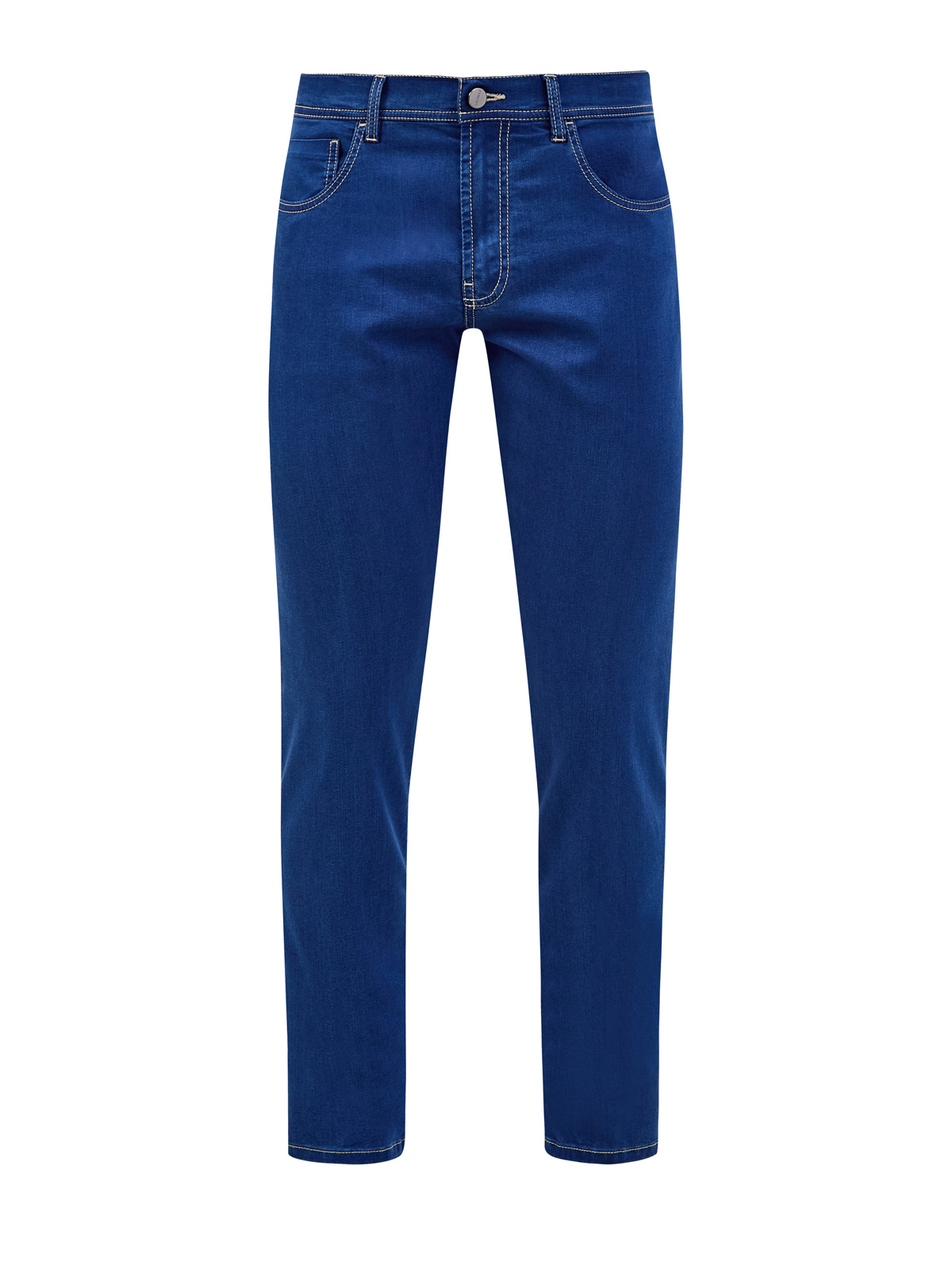 Окрашенные вручную джинсы из лиоцелла с контрастной прострочкой CANALI, цвет синий, размер 50;52;54;56;48 - фото 1