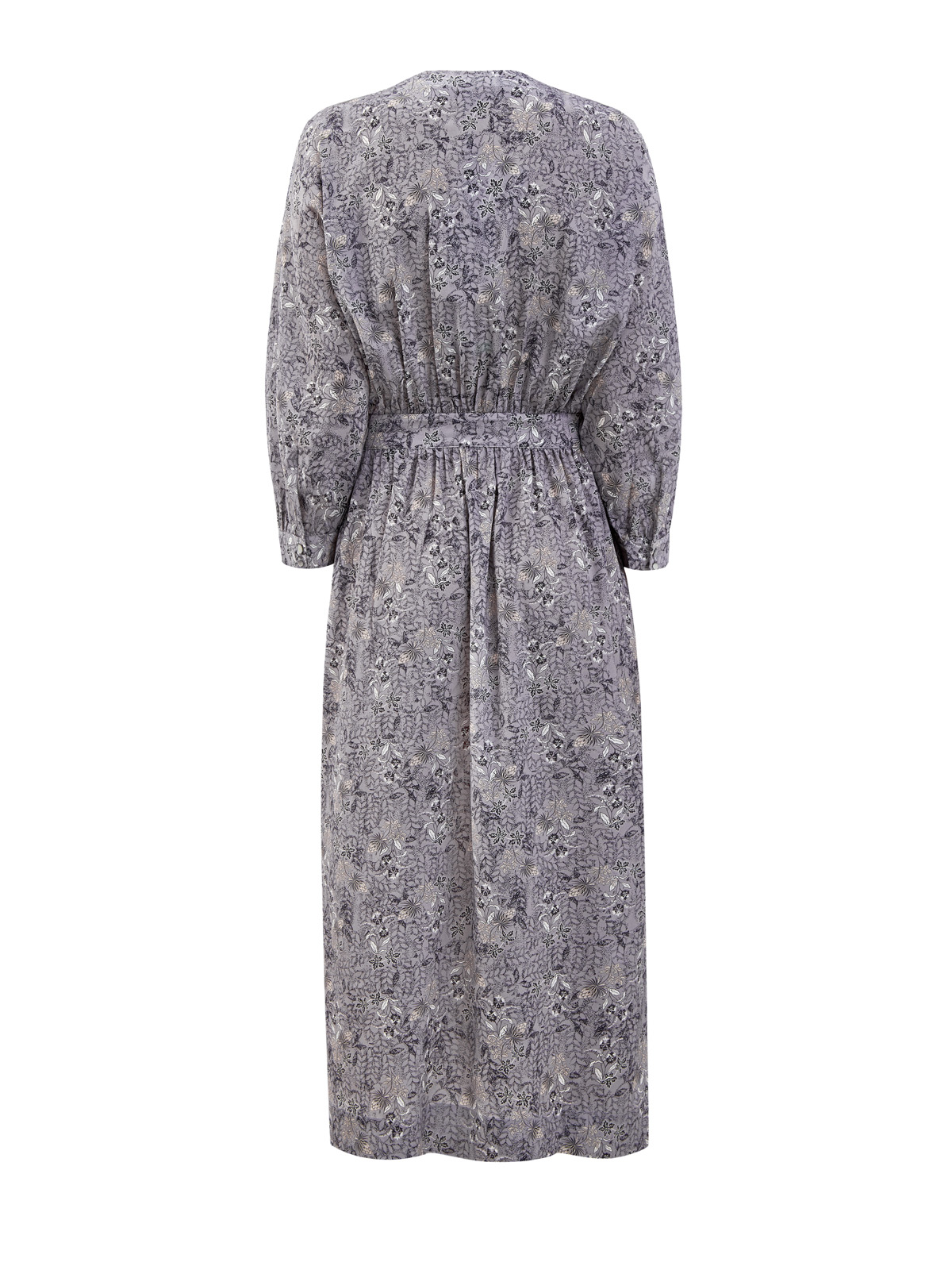 Платье-миди из легкого шелка с флористическим принтом RE VERA, цвет серый, размер L;XL;2XL;M - фото 2