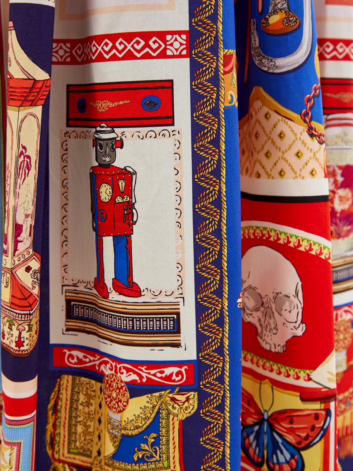 Юбка-клеш из хлопкового сатина с принтом patchwork ETRO, цвет мульти, размер 42;44;46;40 - фото 6
