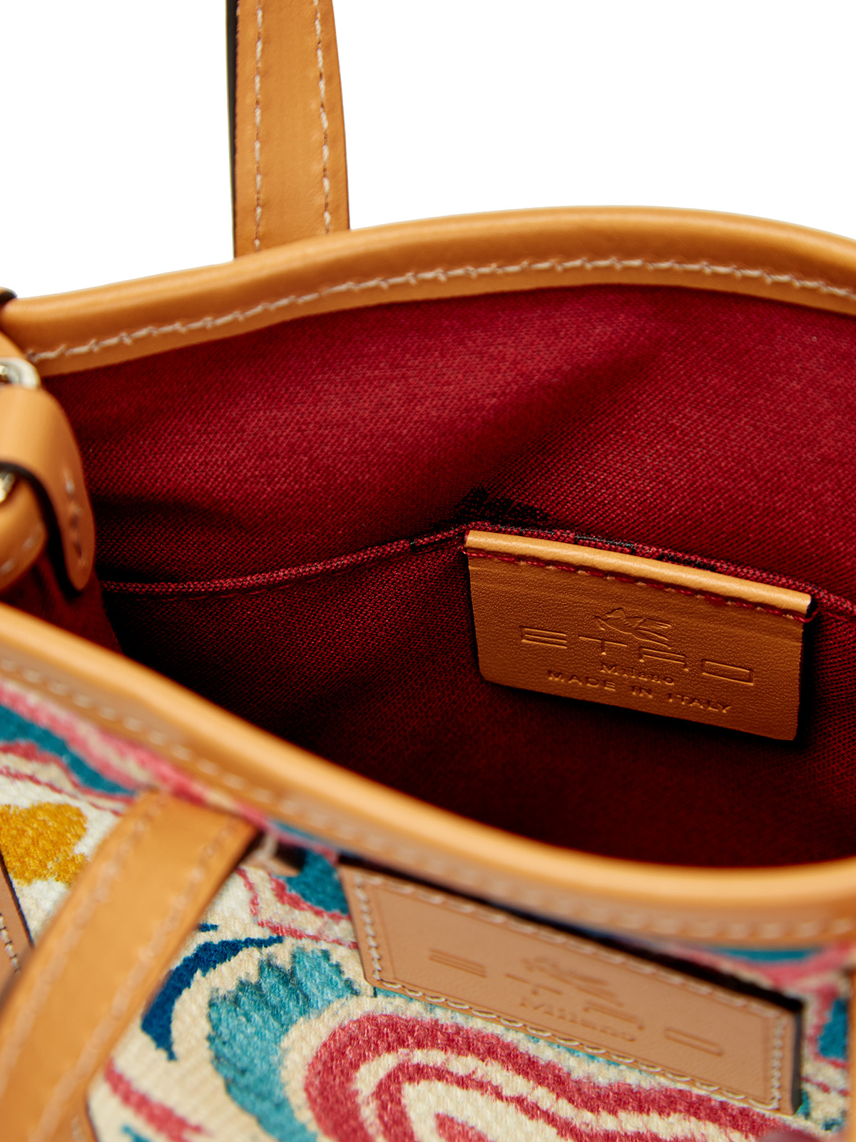 Мини-сумка с принтом и съемным ремешком из кожи ETRO, цвет мульти, размер 40;42;44;38 - фото 6