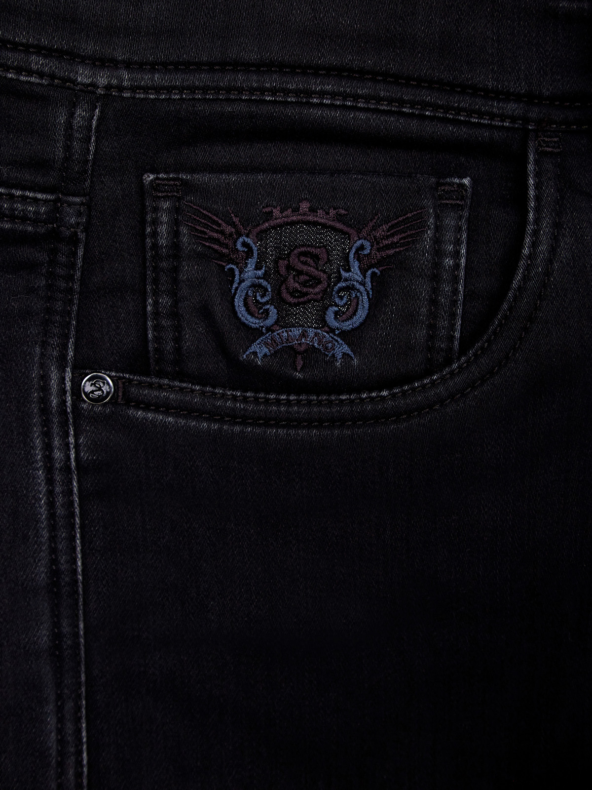 Утепленные джинсы Cesare с вышитым логотипом SCISSOR SCRIPTOR, цвет черный, размер 50;54;58;60;62;66;48 - фото 5