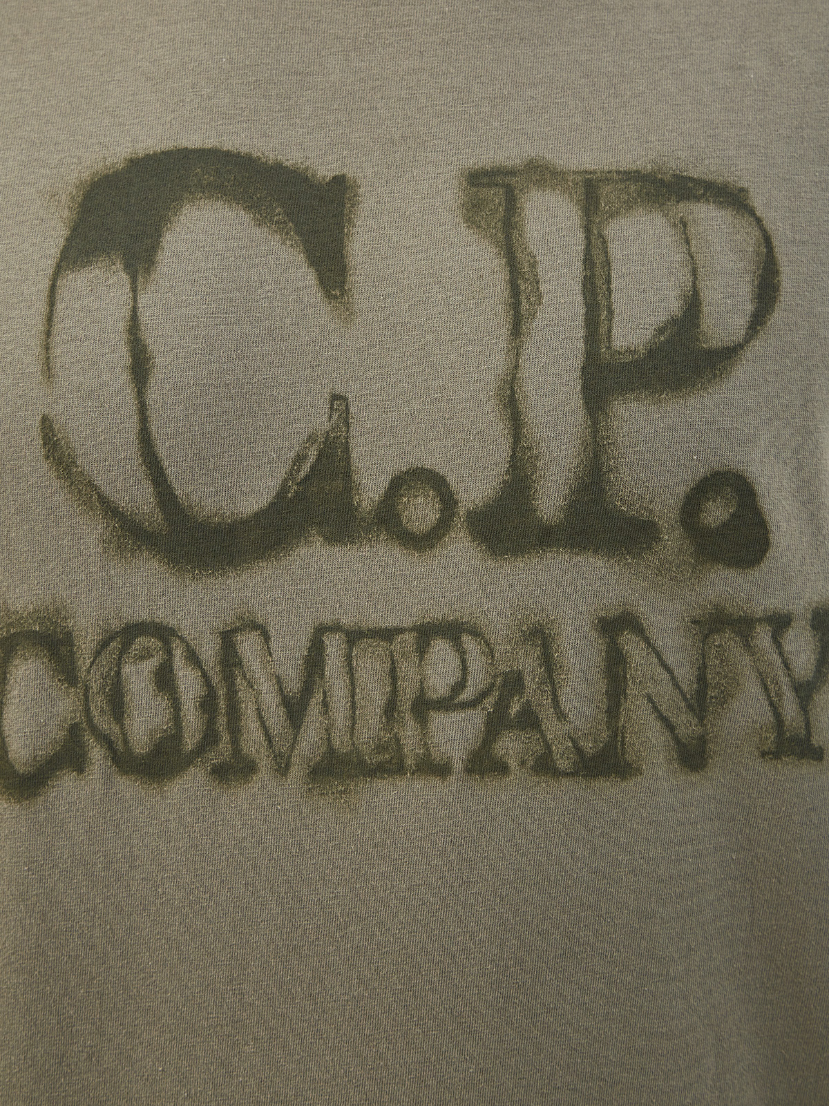 Футболка Blurry Logo из хлопкового джерси C.P.COMPANY, цвет зеленый, размер 46;50;52;54 - фото 5
