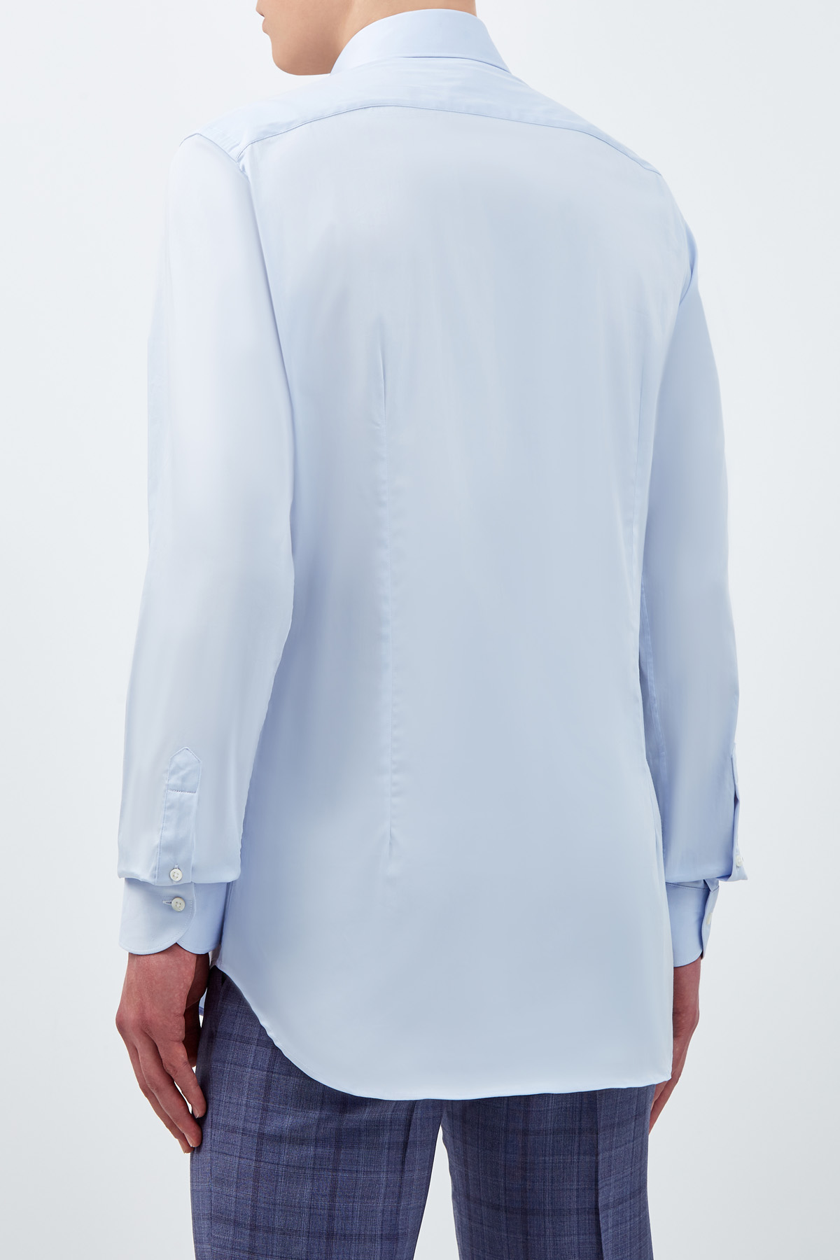 Приталенная рубашка Slim Fit из эластичного хлопка CANALI, цвет голубой, размер 50;48 - фото 4