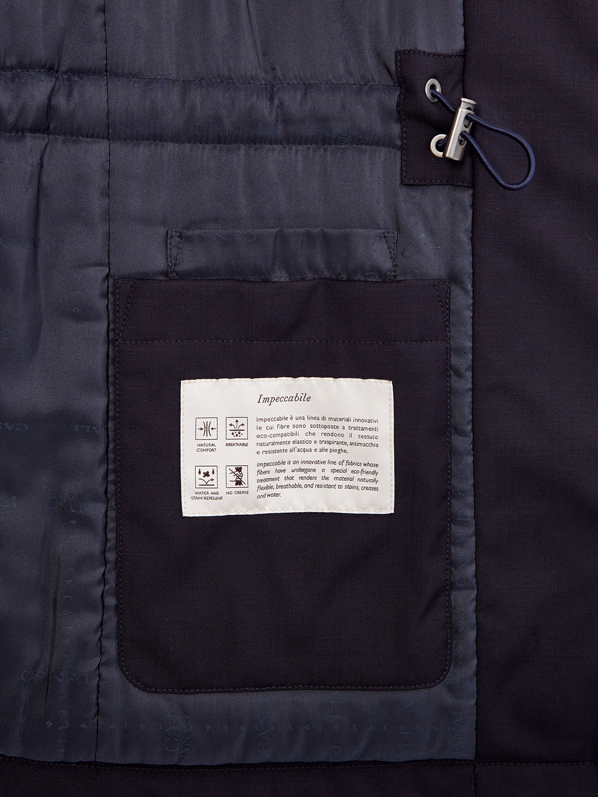 Укороченное пальто из влагозащитной шерстяной ткани Impeccabile CANALI, цвет синий, размер 46;48;50;52;54;56;58 - фото 6