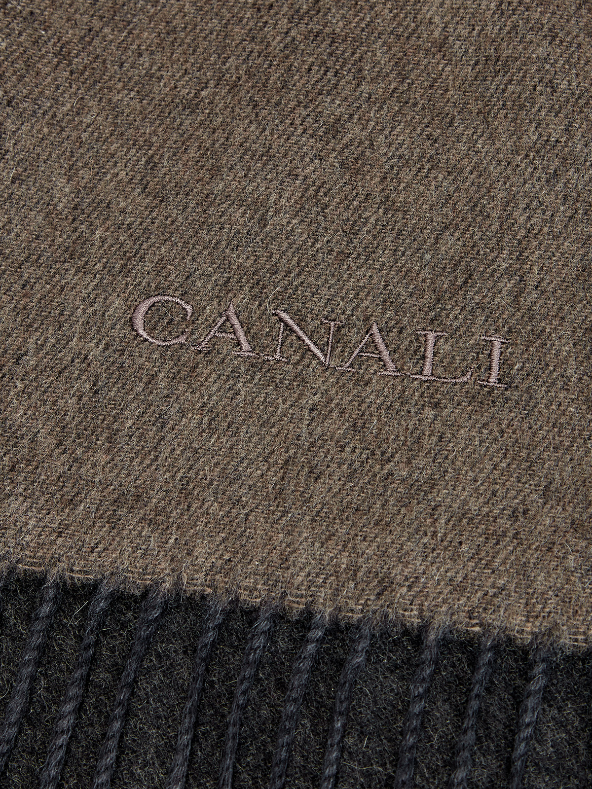 Двусторонний кашемировый шарф с волокнами шелка CANALI, цвет коричневый, размер 42;43;44 - фото 2