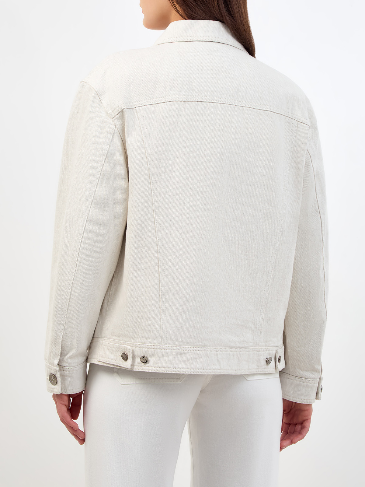 Куртка из окрашенного вручную денима с пуховым утеплителем MOORER, цвет белый, размер 38;42;44 - фото 4