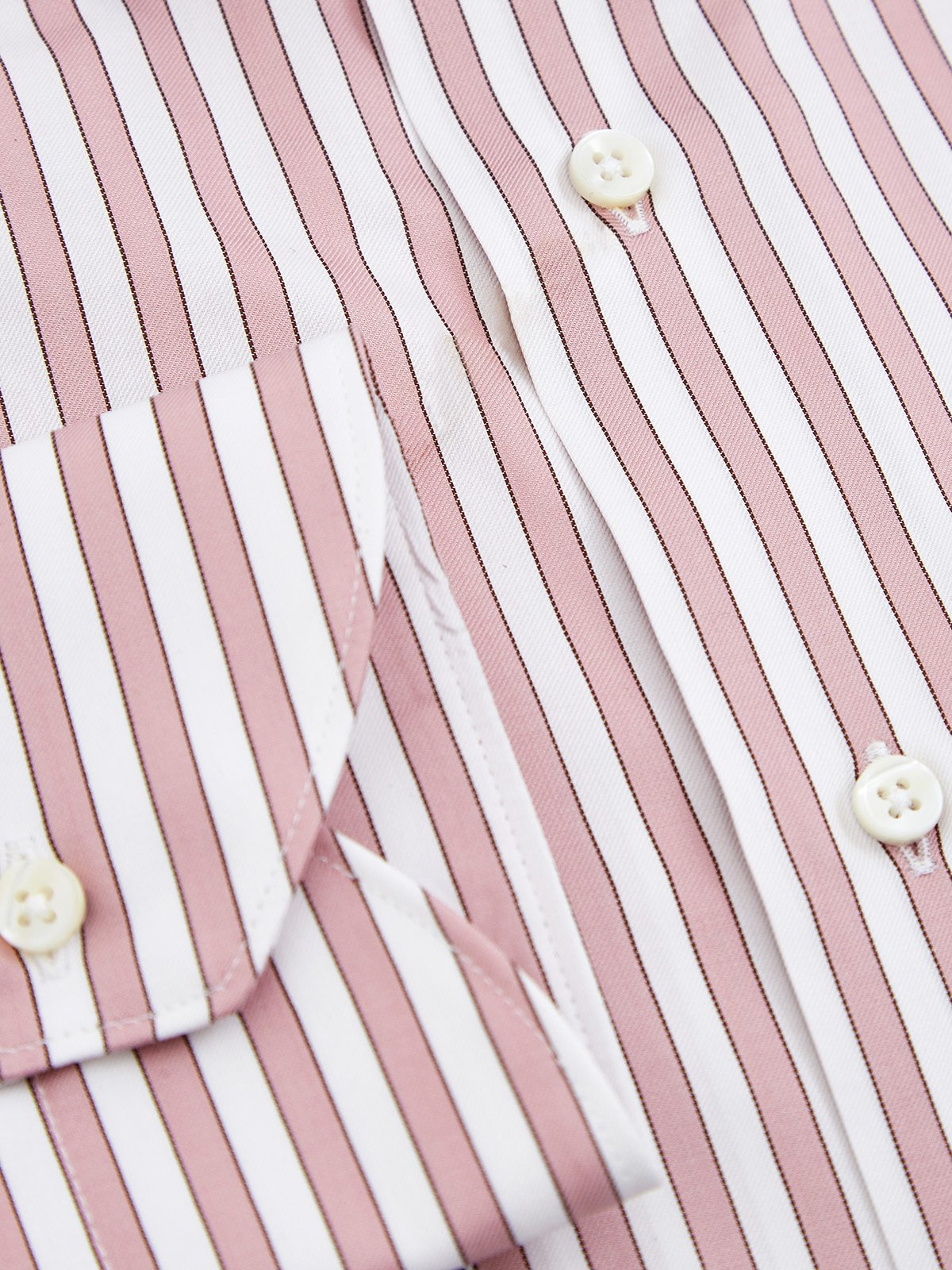 Рубашка из гладкого хлопкового поплина в полоску CANALI, цвет розовый, размер 50;52;54;56 - фото 2