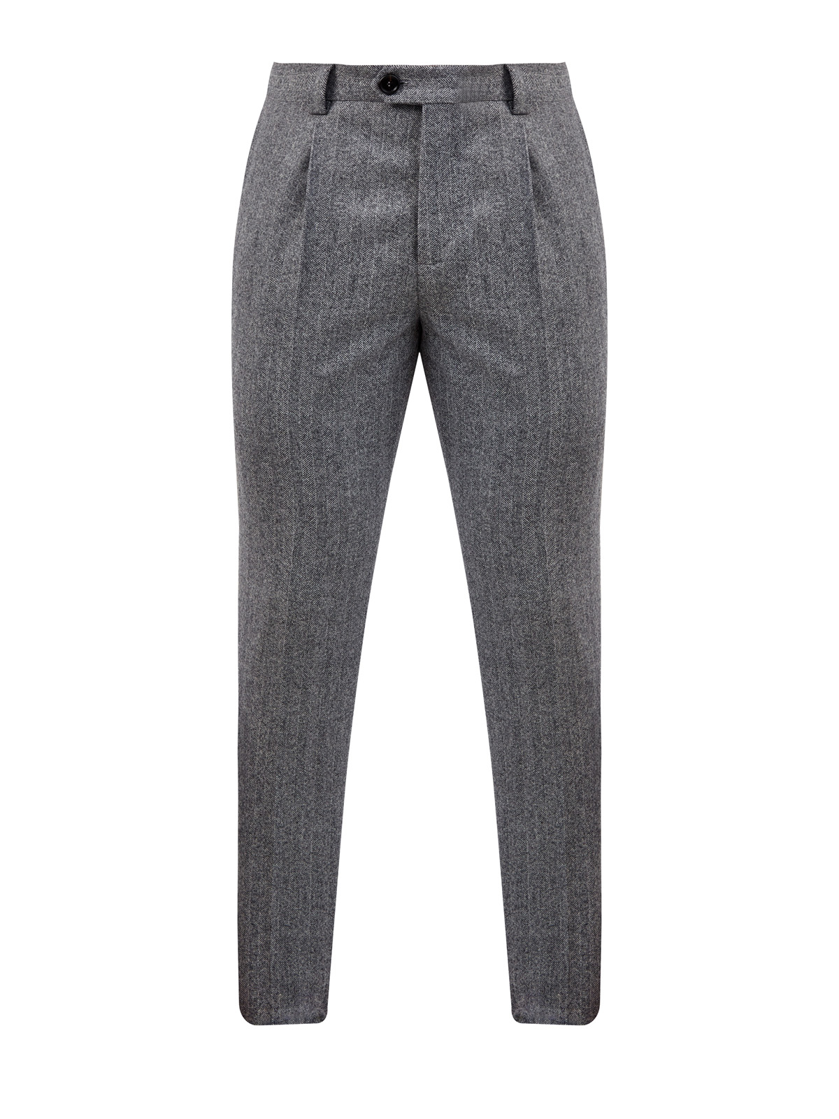 Шерстяные брюки в стиле sprezzatura с защипами BRUNELLO CUCINELLI, цвет серый, размер 46;50;52 - фото 1