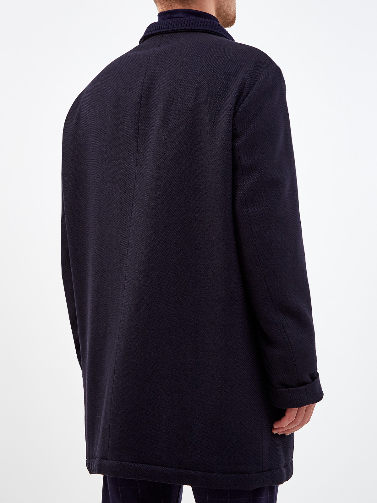 Шерстяное пальто оттенка индиго в классическом стиле ELEVENTY, цвет синий, размер 54;56;58 - фото 4