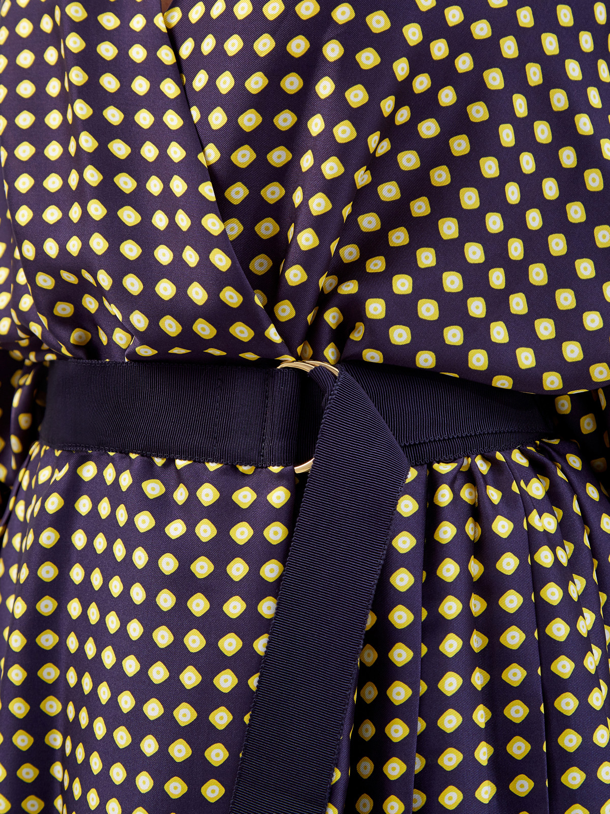 Платье из струящегося сатина с геометрическим паттерном ERMANNO ERMANNO SCERVINO, цвет черный, размер 40 - фото 5