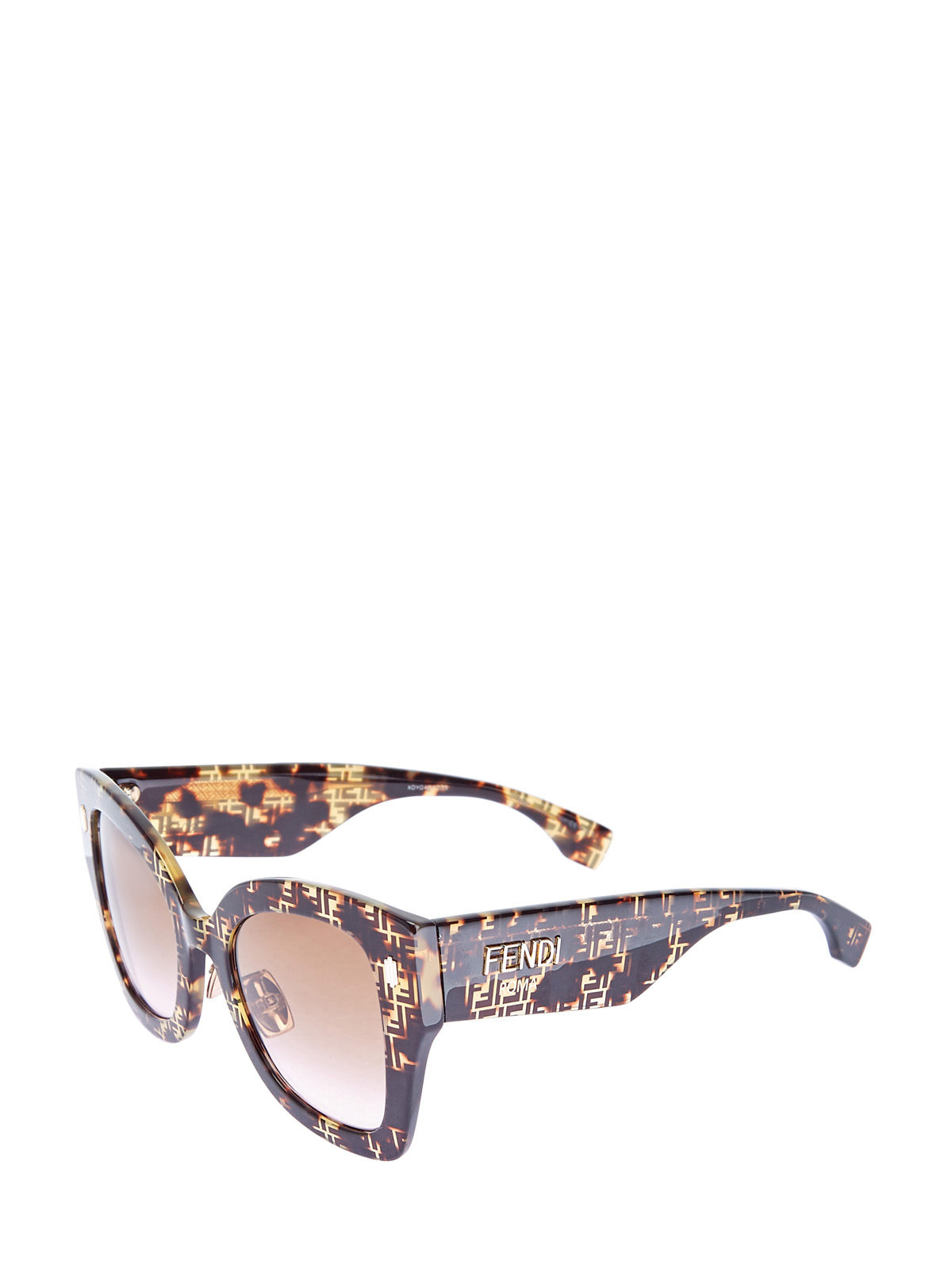 Очки FF в квадратной оправе из легкого черепахового ацетата FENDI (sunglasses), цвет коричневый, размер S;M;L - фото 2