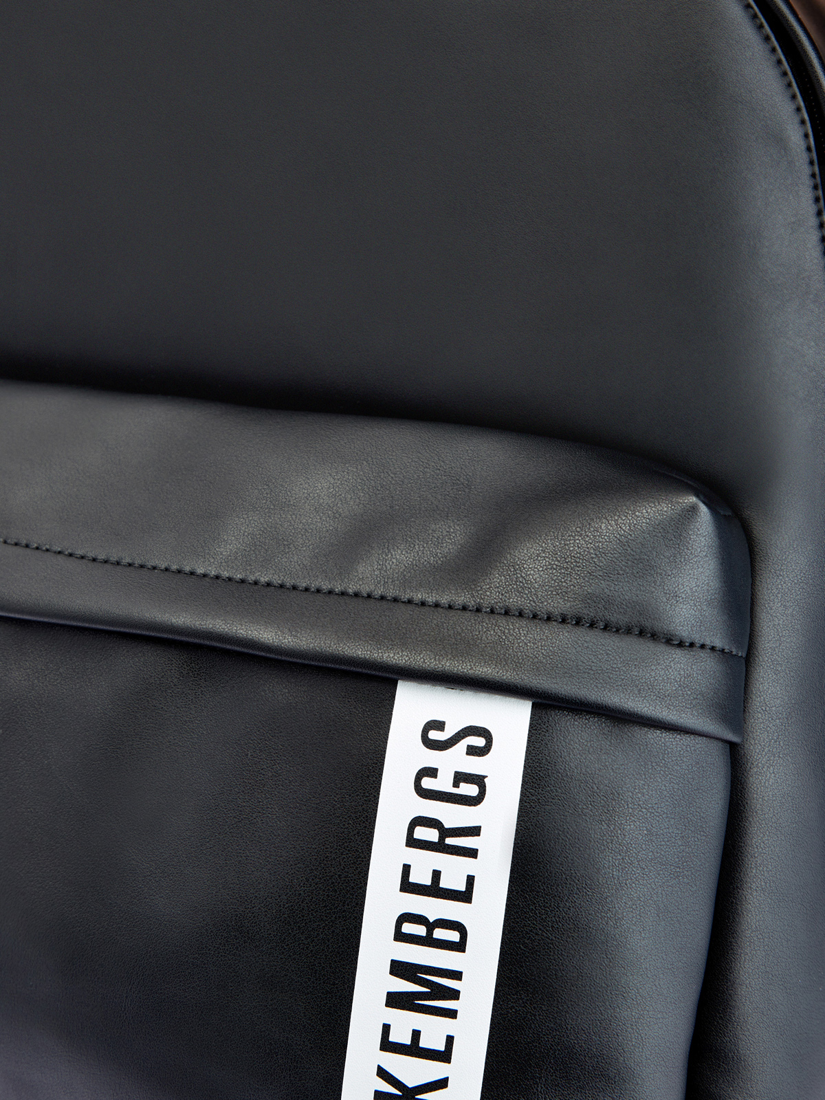Монохромный рюкзак White Label из матовой эко-кожи BIKKEMBERGS, цвет черный, размер 5;6;7;8;9 - фото 6