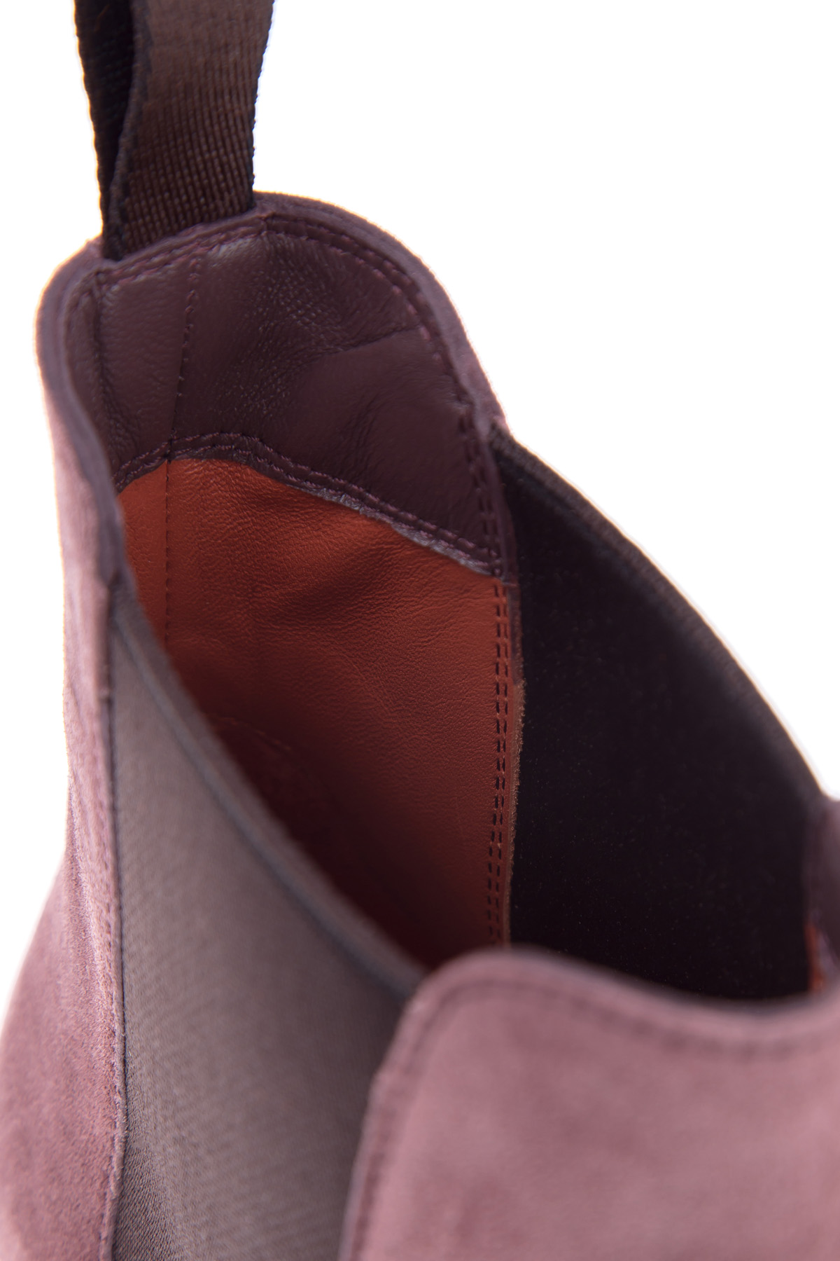 Ботинки-челси из замши розового цвета с контрастной эластичной резинкой SANTONI, размер 36.5 - фото 6