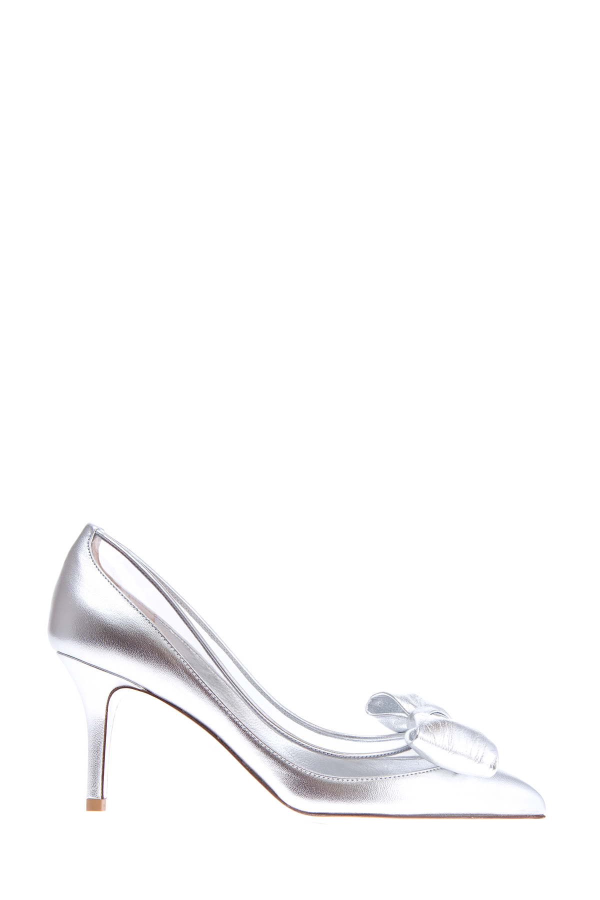 Туфли Dollybow из металлизированной кожи с прозрачными вставками VALENTINO GARAVANI, цвет серебристый, размер 36;40