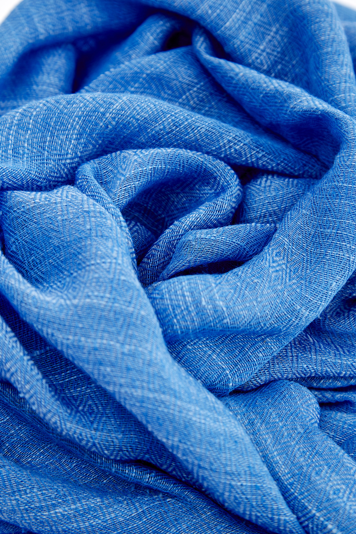 Шарф из шелка и шерсти с жаккардовым ромбическим узором ETRO, цвет голубой, размер 37;37.5;38;39;40 - фото 3