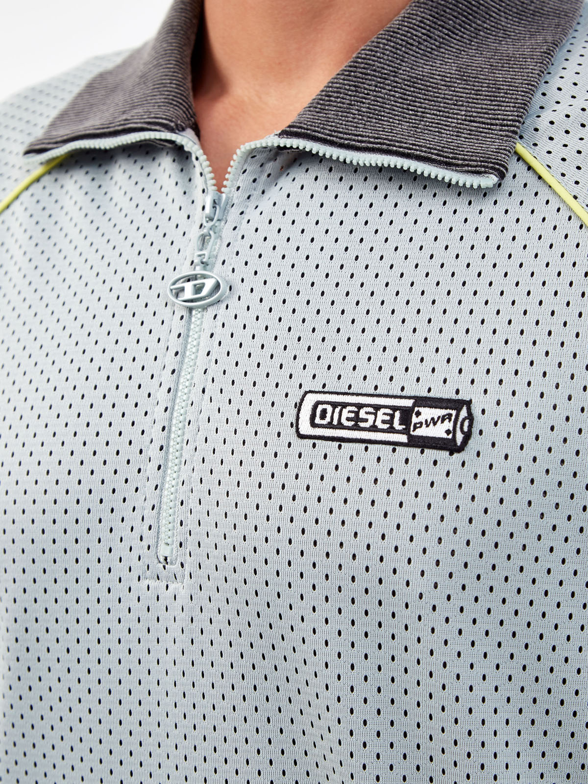 Футболка T-Mec в баскетбольном стиле с перфорацией и молнией Голубой, фото 5