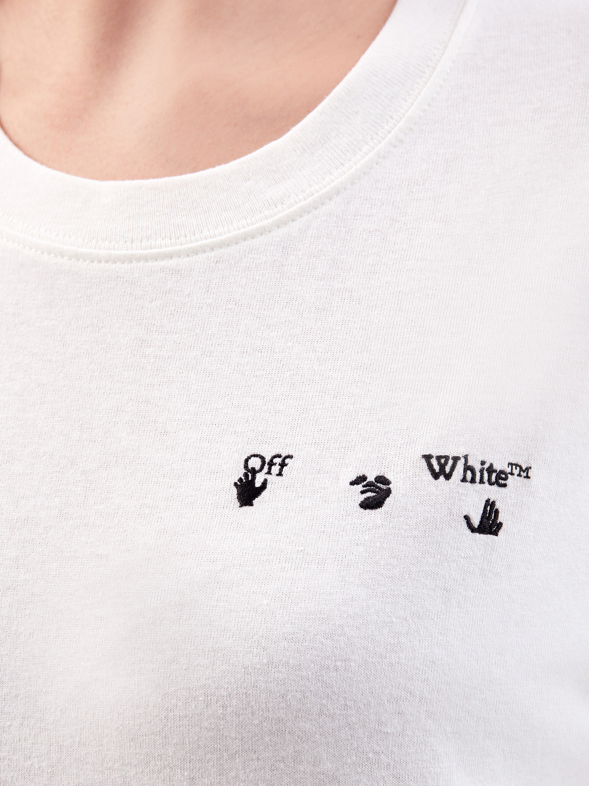 Хлопковая футболка с макро-принтом Arrows OFF-WHITE, цвет белый, размер S - фото 5