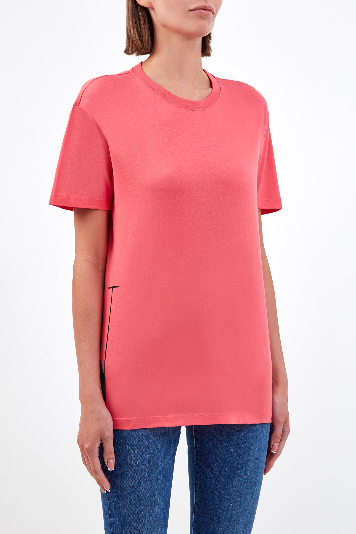 Удлиненная футболка из хлопкового джерси с логотипом VALENTINO, цвет розовый, размер 38;40;42 - фото 3