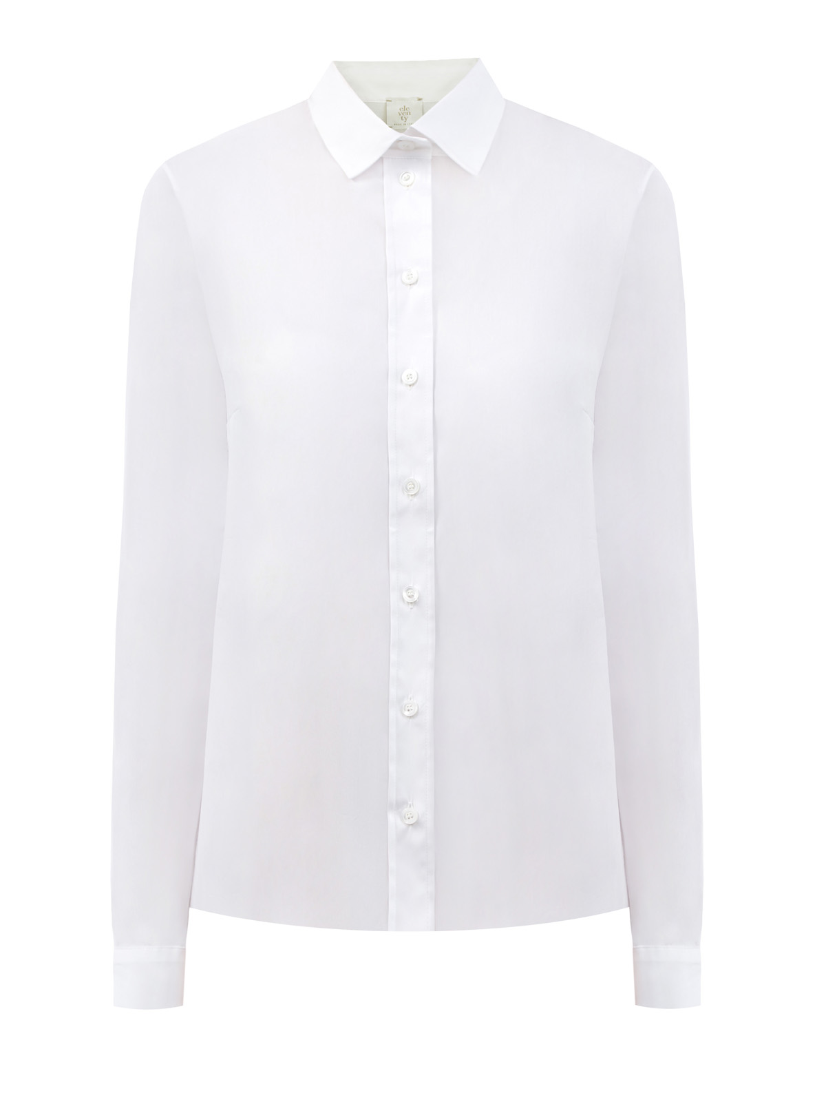 Классическая рубашка из гладкого хлопкового поплина ELEVENTY, цвет белый, размер 40;42;44;46;38